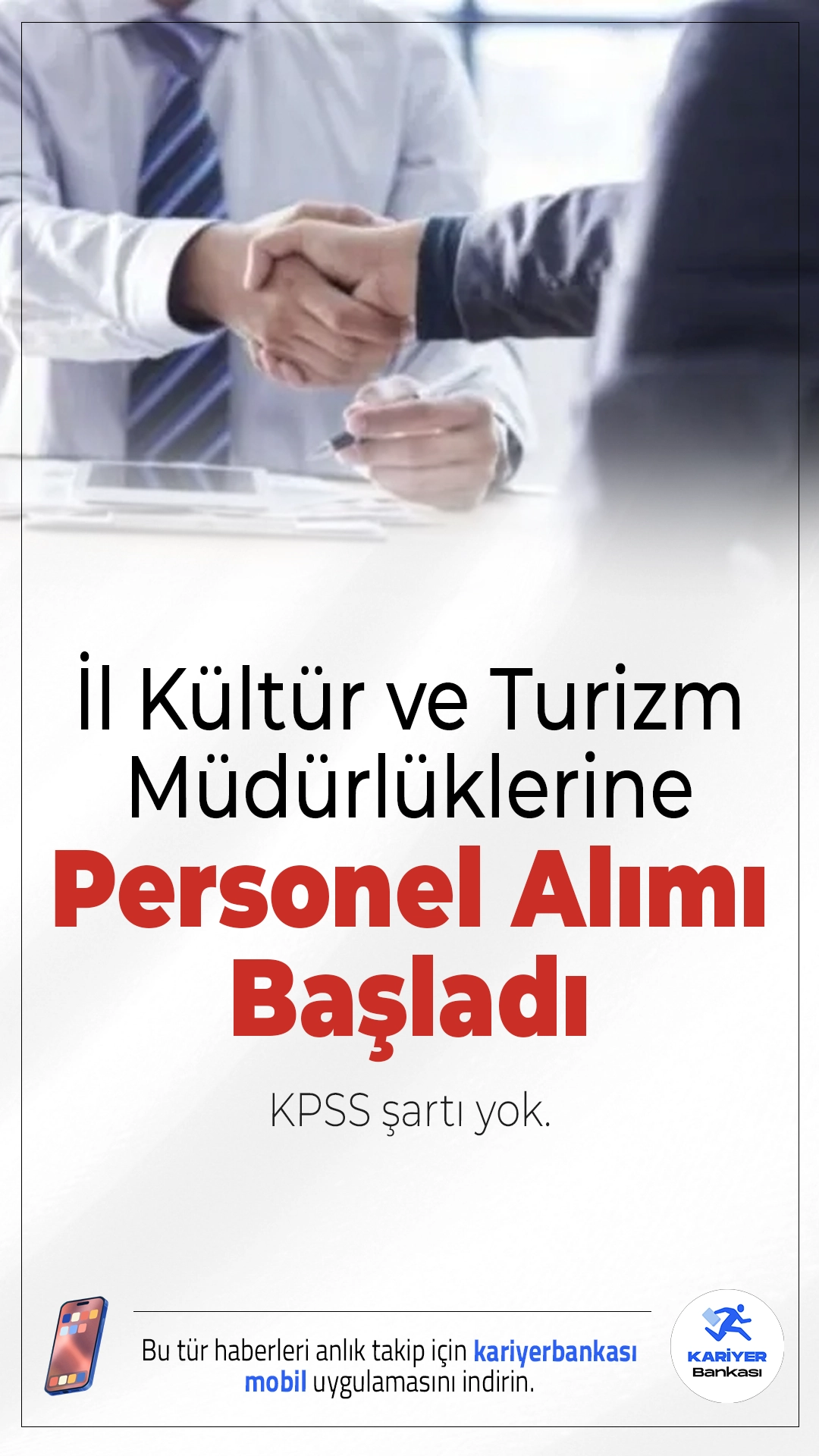 İl Kültür ve Turizm Müdürlüklerine KPSS Şartsız Personel Alımı Başladı.Türkiye genelinde İŞKUR üzerinden yayımlanan yeni ilana göre, İl Kültür ve Turizm Müdürlüklerinde görevlendirilmek üzere farklı illerde Bakım / Onarım Destek Faaliyetleri kapsamında KPSS şartı aranmadan personel alımı yapılacak. Alımlar, İşbaşı Eğitim Programı (İUP) kapsamında gerçekleştirilecek.