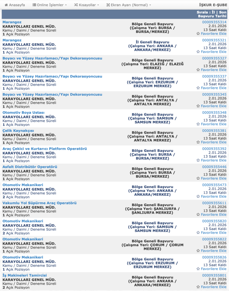 KGM 175 İşçi Alımı 