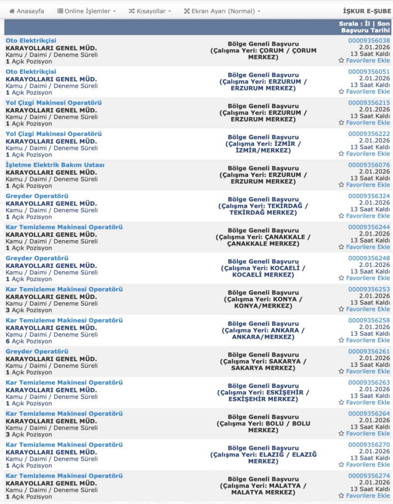 KGM 175 İşçi Alımı 