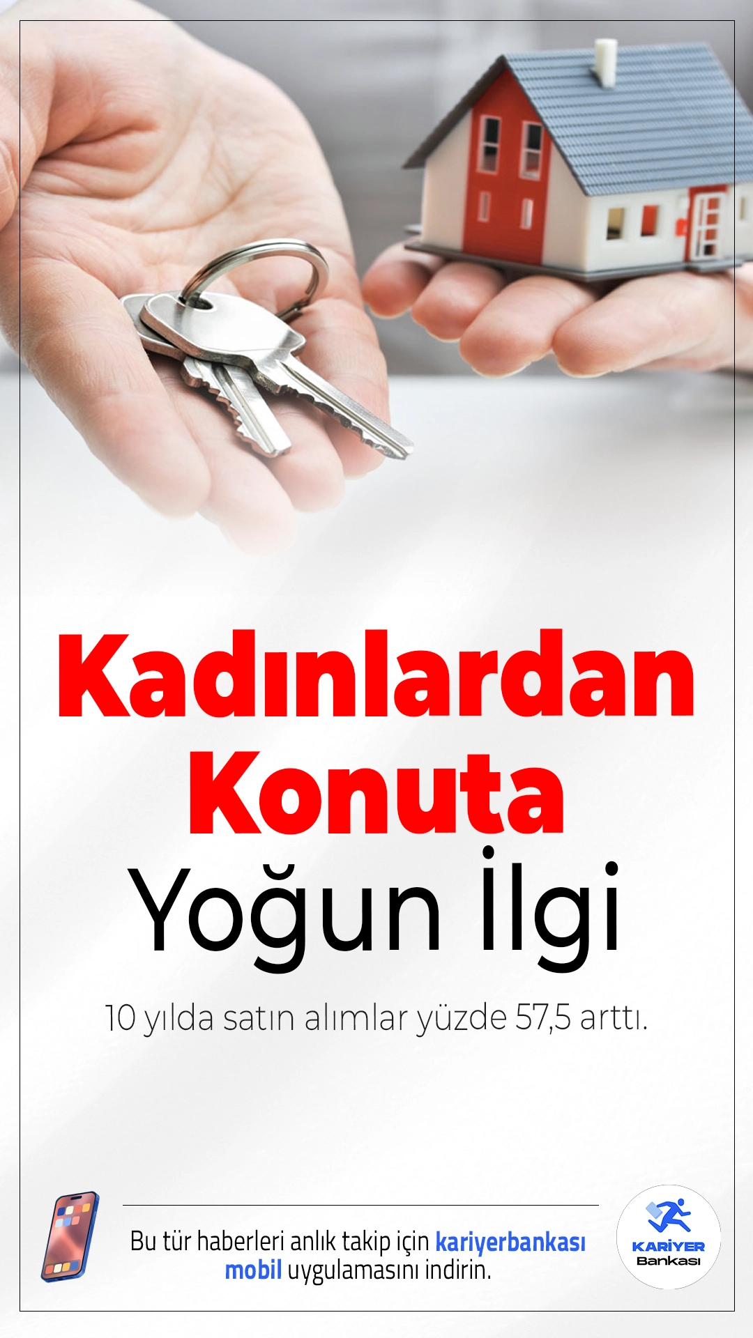 Kadınlardan Konuta Yoğun İlgi: 10 Yılda Satın Alımlar Yüzde 57,5 Arttı.2025'te Türkiye genelinde kadınlara satılan konut sayısı 616 bini aşarak son 10 yılın zirvesine çıktı. Kadınların konut alım oranı yüzde 36,51’e ulaştı.
