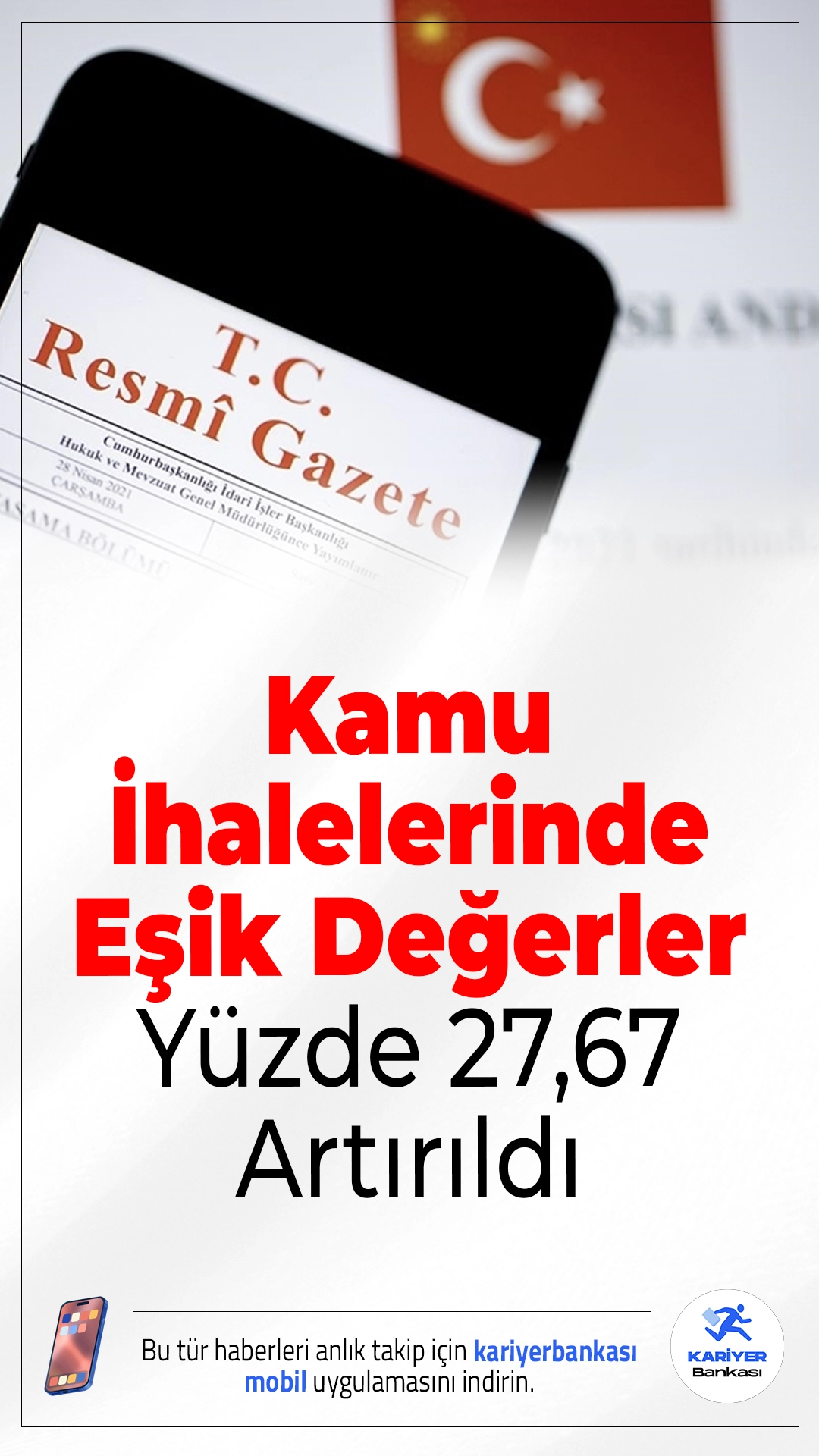 Kamu İhalelerinde Eşik Değerler Yüzde 27,67 Artırıldı.Kamu ihalelerinde 2026 yılına ait yeni eşik değerler ve parasal limitler belli oldu. Artış oranı yüzde 27,67 olarak açıklandı.