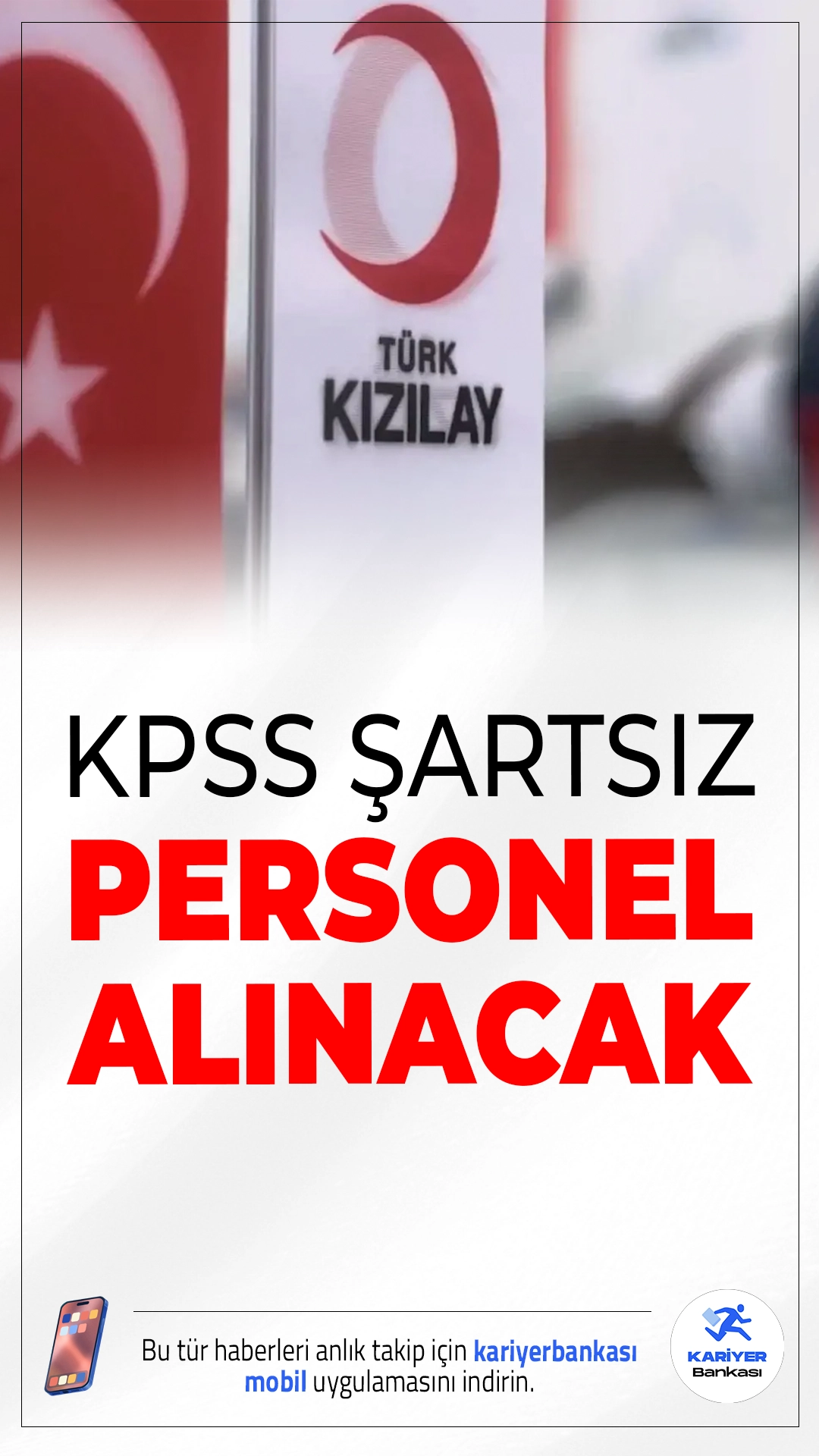 Kızılay KPSS Şartsız Personel Alımı Yapacak.Kızılay, 2026 yılına KPSS şartı olmadan gerçekleştireceği yeni personel alımlarıyla başladı. Yayınlanan ilanlara göre, Türk Kızılayı iştirakleri bünyesinde istihdam edilmek üzere farklı pozisyonlarda personel alımı yapılacak. Adaylardan KPSS puanı talep edilmemesi, bu ilanları daha geniş bir aday kitlesi için cazip hale getiriyor.