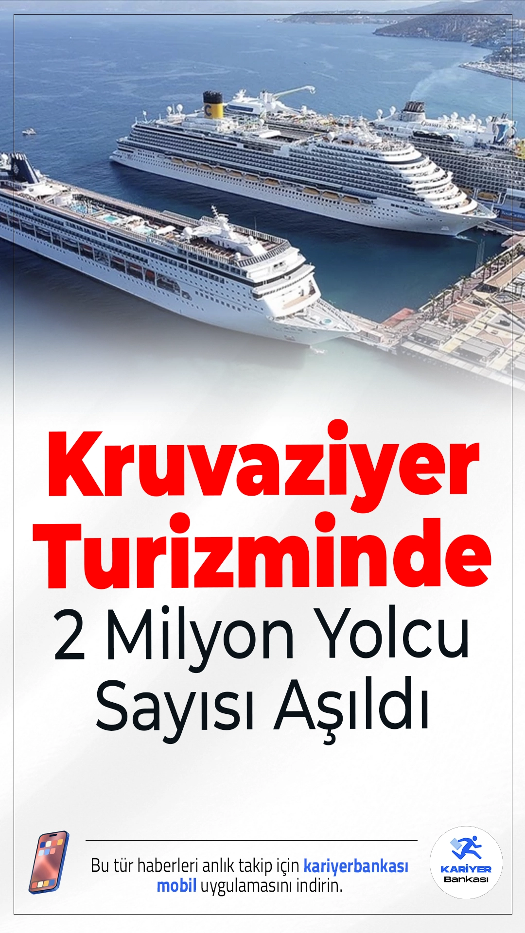 Kruvaziyer Turizminde 10 Yıl Sonra Bir İlk: 2 Milyon Yolcu Barajı Aşıldı!2025 yılı, kruvaziyer turizminde Türkiye için tarihi bir eşik oldu. Ulaştırma ve Altyapı Bakanı Abdulkadir Uraloğlu’nun açıklamasına göre, yıl boyunca Türkiye limanlarına demir atan kruvaziyer gemiler aracılığıyla toplam 2 milyon 138 bin 136 yolcu ağırlandı. Böylece 2013'ten bu yana ilk kez 2 milyon yolcu barajı aşılmış oldu.