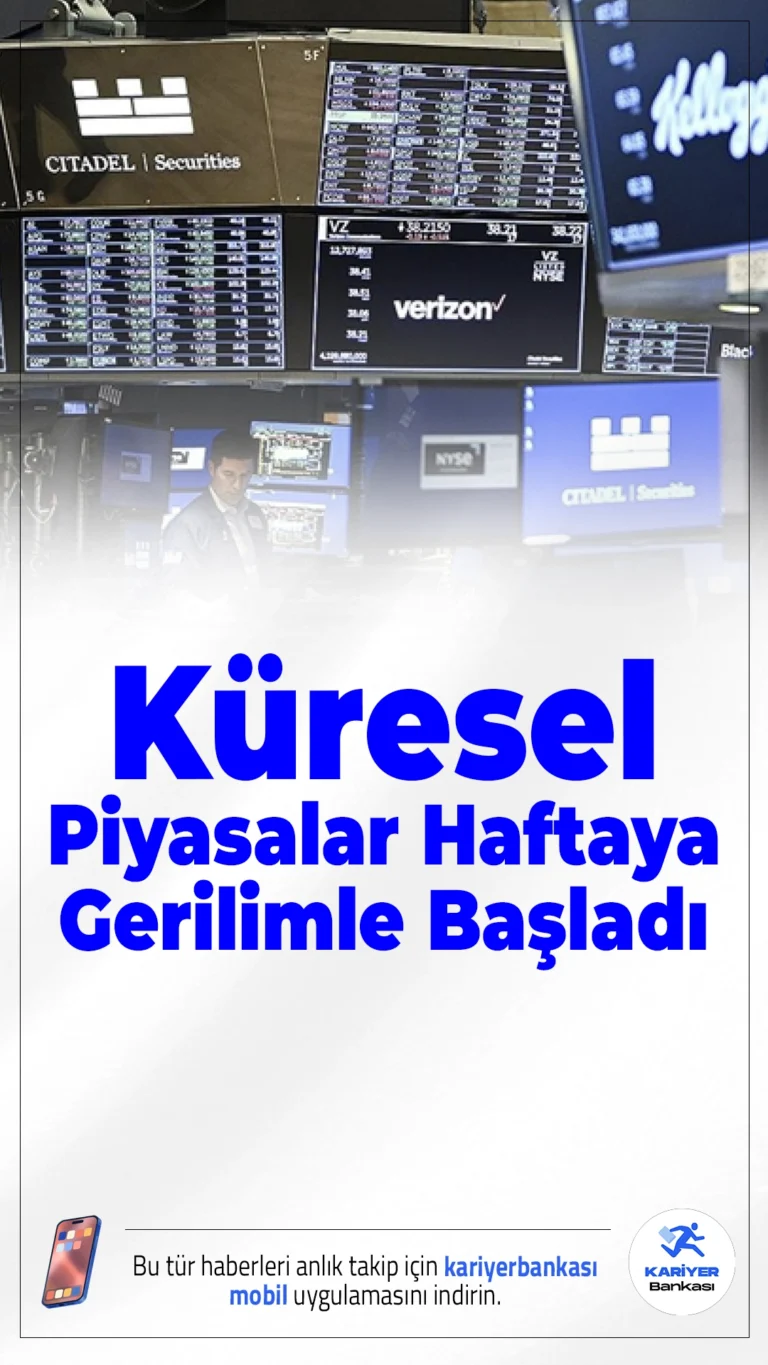 Küresel Piyasalar Haftaya Gerilimle Başladı.ABD Başkanı Donald Trump'ın 8 Avrupa ülkesine gümrük vergisi açıklamasıyla küresel piyasalar sarsıldı. Fed başkanlığı belirsizliği, Davos zirvesi ve jeopolitik riskler yatırımcıları temkinli pozisyona itti.