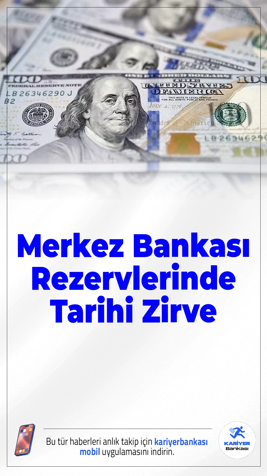 Merkez Bankası Rezervlerinde Tarihi Zirve.Türkiye Cumhuriyet Merkez Bankası (TCMB), 16 Ocak haftasında toplam rezervlerini 205,18 milyar dolara çıkardı. Böylece rezervler tarihinde ilk kez 200 milyar dolar eşiğini aştı.