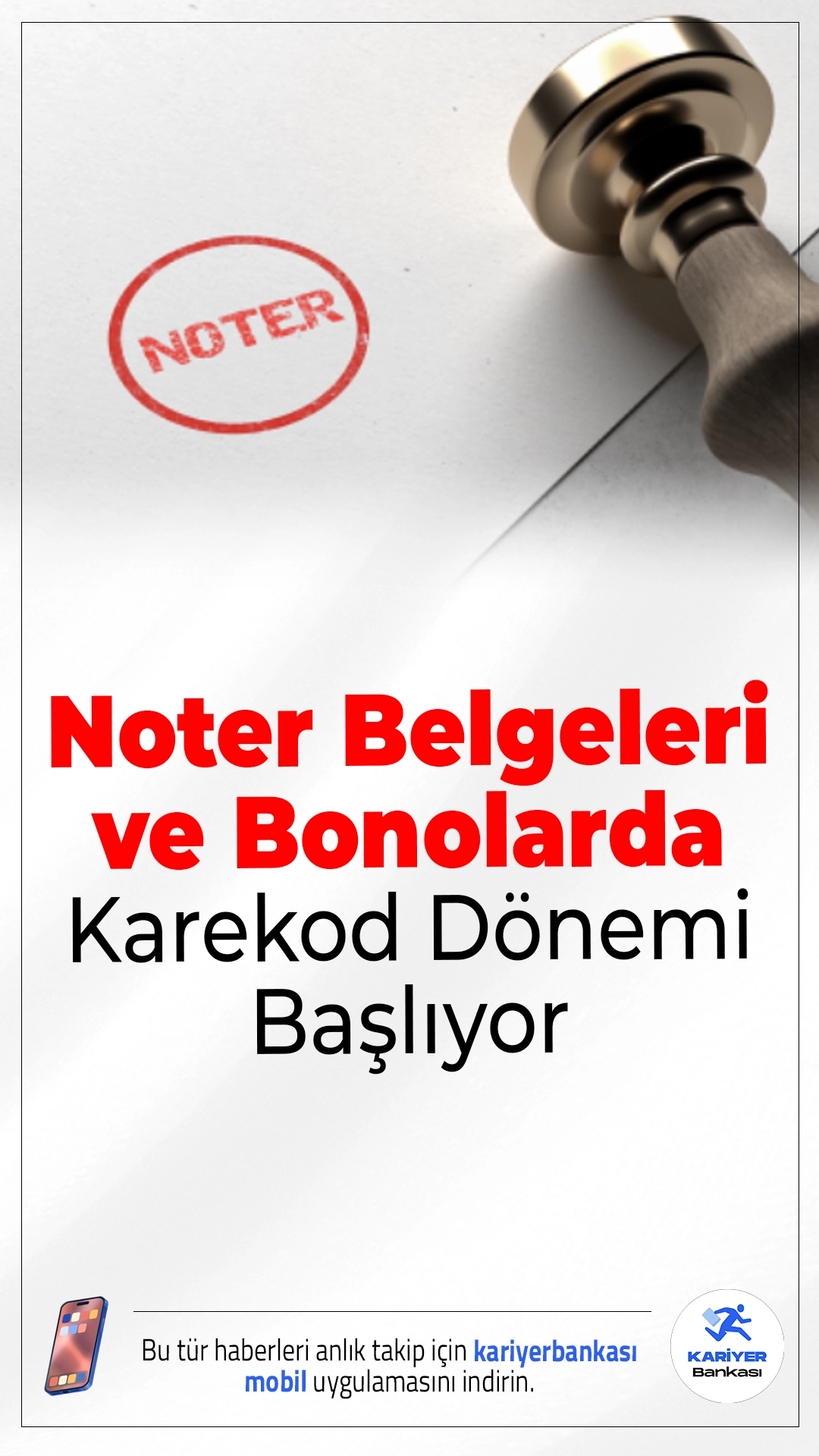 Noter Belgeleri ve Bonolarda Karekod Dönemi Başlıyor.Adalet Bakanlığı’nın hazırladığı 12. Yargı Paketi taslağına göre, noter belgeleri ve bonolarda karekod bulundurulması zorunlu hale geliyor. Amaç; sahteciliğin önlenmesi ve ticari işlemlerde güvenliğin artırılması.
