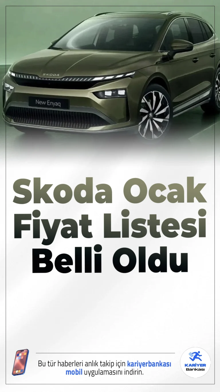 Skoda Ocak 2026 Fiyat Listesi Belli Oldu.Ocak 2026 itibarıyla Skoda'nın Türkiye'de satışta olan modellerinin fiyat listesi güncellendi. 2026 modeller henüz ülkemize gelmemiş olsa da, 2025 model araçların fiyatlarında ciddi artışlar dikkat çekiyor. Açıklanan listeye göre en uygun fiyatlı Skoda modeli 1.733.700 TL’den başlıyor.