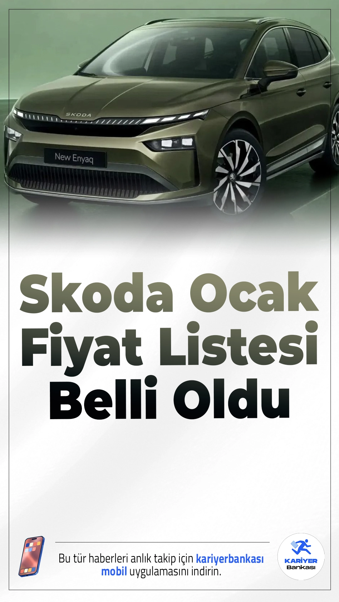 Skoda Ocak 2026 Fiyat Listesi Belli Oldu.Ocak 2026 itibarıyla Skoda'nın Türkiye'de satışta olan modellerinin fiyat listesi güncellendi. 2026 modeller henüz ülkemize gelmemiş olsa da, 2025 model araçların fiyatlarında ciddi artışlar dikkat çekiyor. Açıklanan listeye göre en uygun fiyatlı Skoda modeli 1.733.700 TL’den başlıyor.