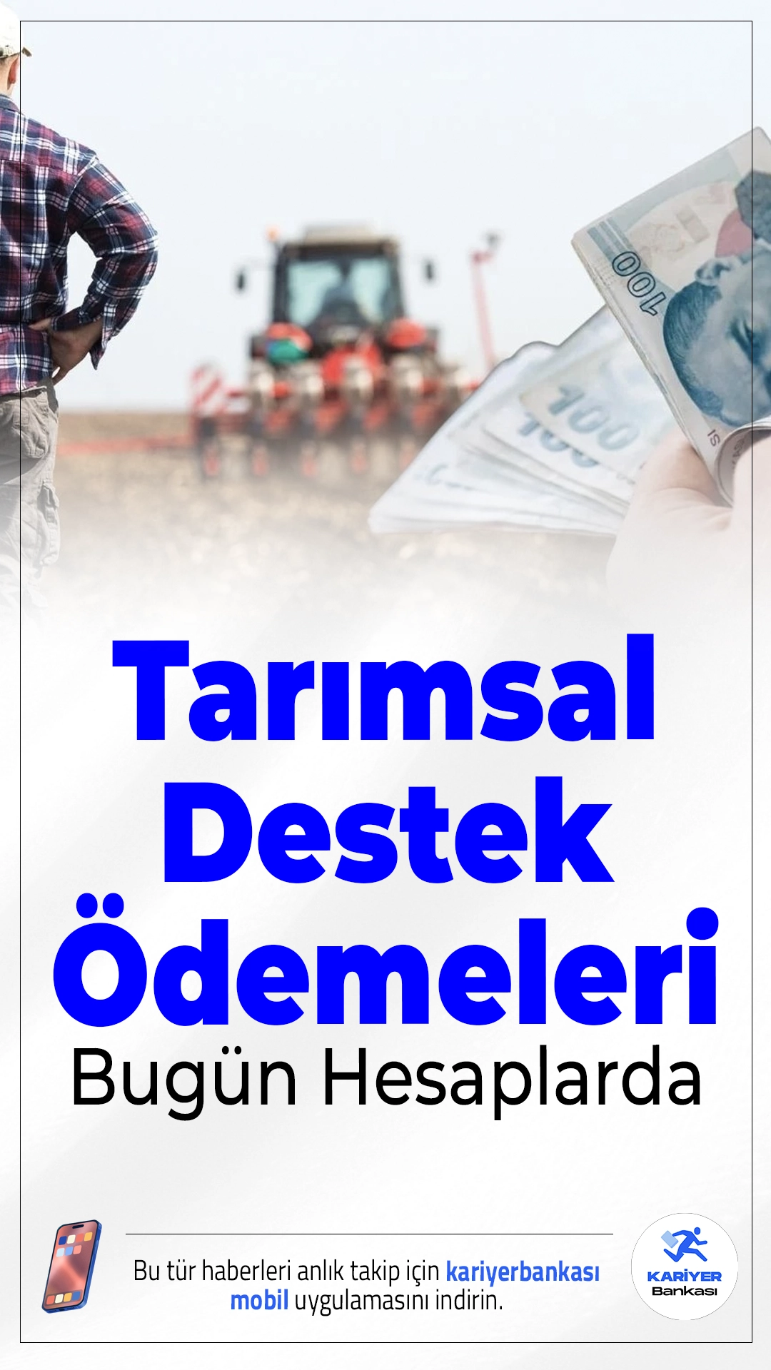 226 Milyon TL Tarımsal Destek Ödemesi Bugün Hesaplara Yatıyor.Çiftçilerin üretim gücünü artırmak amacıyla sağlanan tarımsal destek ödemeleri kapsamında, 226 milyon 720 bin TL’lik ödeme 16 Ocak 2026 itibarıyla çiftçilerin hesaplarına aktarılıyor.