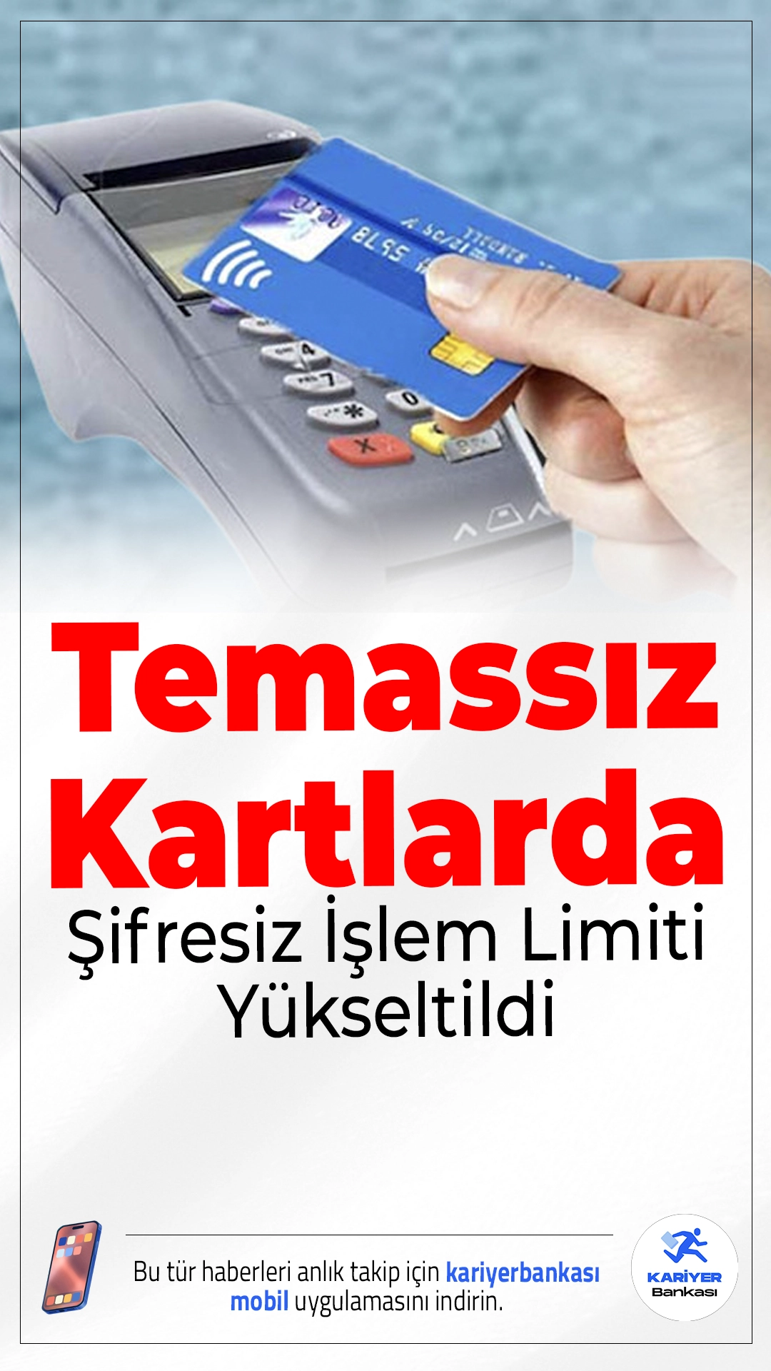 Temassız Kartlarda Şifresiz İşlem Limiti Yükseltildi.Temassız ödeme işlemlerinde şifresiz işlem limiti 15 Ocak 2026 itibarıyla 2.500 TL’ye çıkarıldı. Bu artış, temassız ödemelerin günlük hayatta daha yaygın ve pratik kullanılmasını hedefliyor.