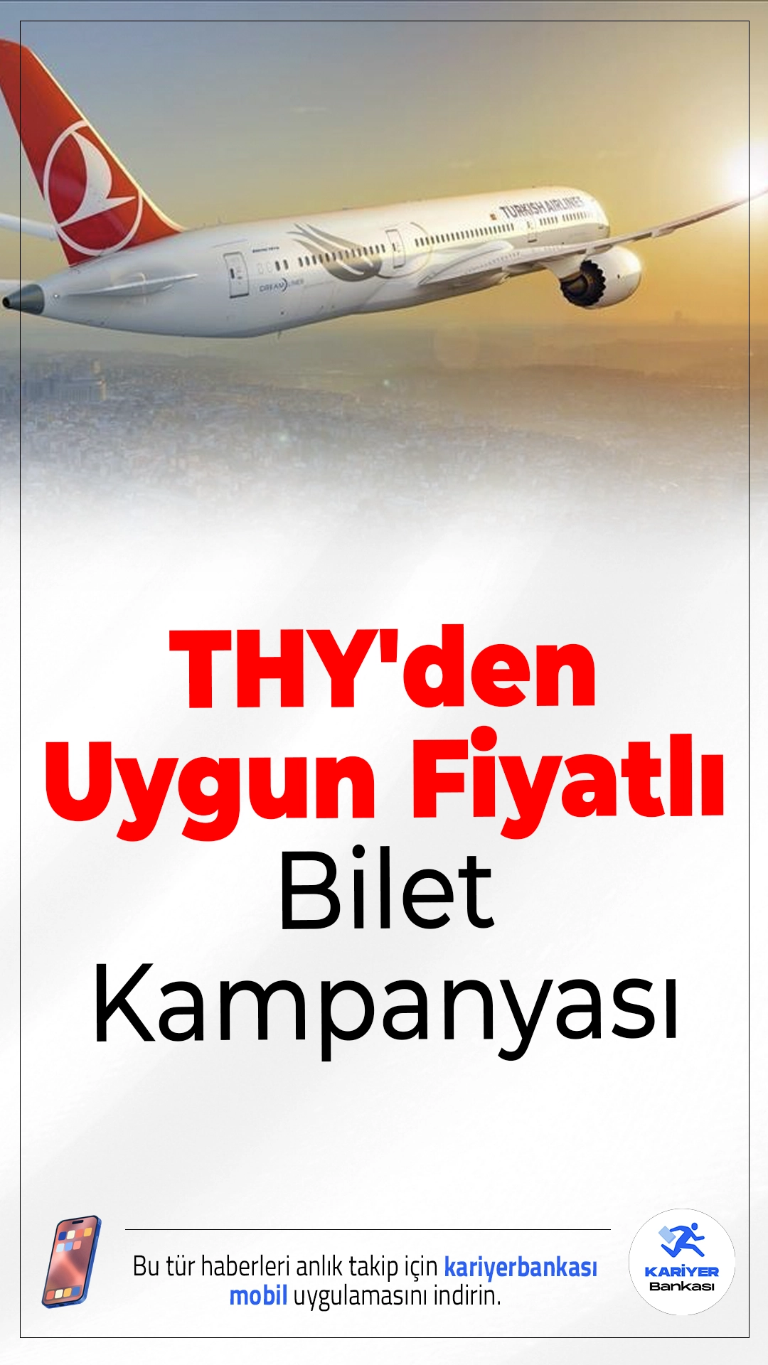 THY'den Uygun Fiyatlı Bilet Kampanyası.Türk Hava Yolları, yurt içi seyahat planı yapanlara özel kampanyasını duyurdu. Bugün ve yarın geçerli avantajlı bilet fırsatlarıyla yolcular, şubat ve mart aylarında ekonomik şekilde uçabilecek.