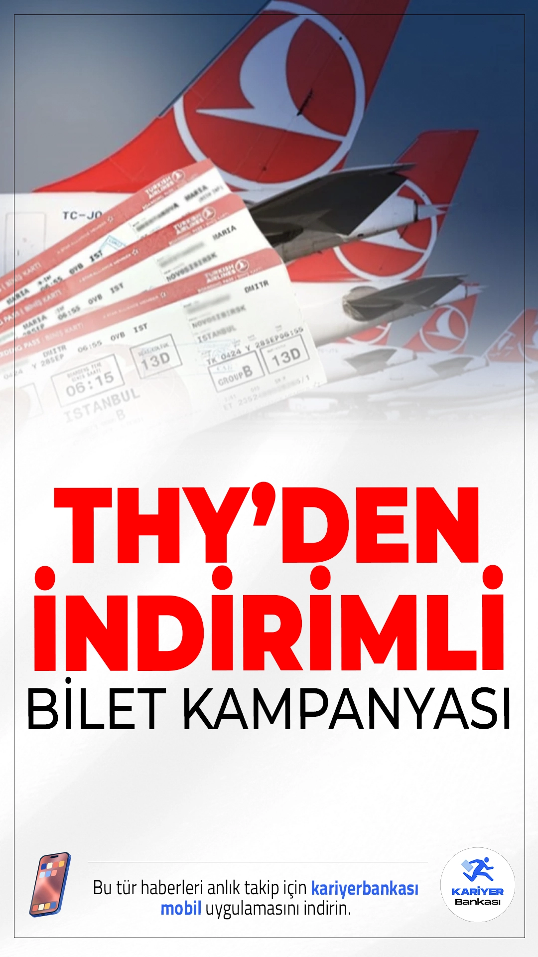 THY’den İndirimli Bilet Kampanyası.Türk Hava Yolları, Orta ve Kuzey Avrupa’ya yönelik başlattığı yeni kampanyayla, gidiş-dönüş biletleri 159 dolardan başlayan fiyatlarla satışa sundu. Kampanya, 23 farklı destinasyonda geçerli olacak.