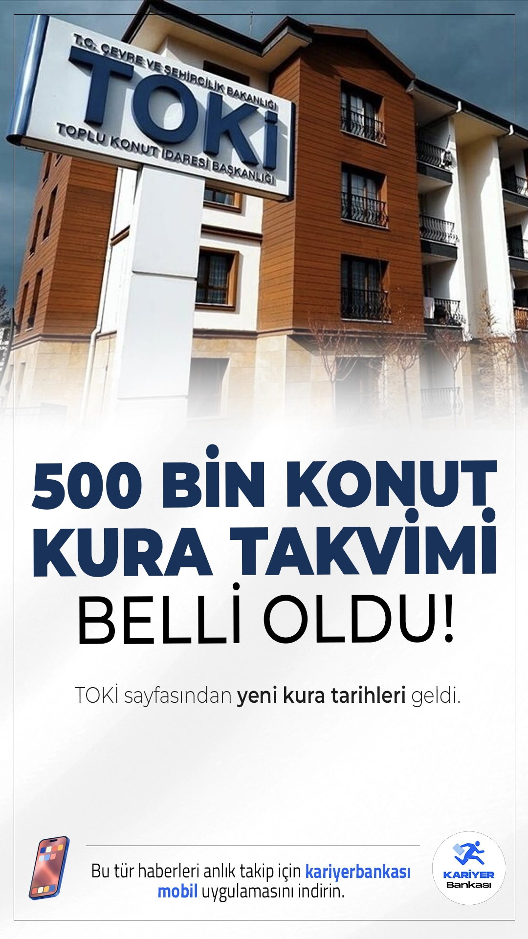 TOKİ 500 Bin Konut 5 Ocak-11 Ocak Kura Takvimi Belli Oldu.Türkiye genelinde 500 bin sosyal konut için kura heyecanı 29 Aralık’ta başladı ve 27 Şubat’a kadar devam edecek takvimde Ocak ayı kura tarihleri de açıklandı.