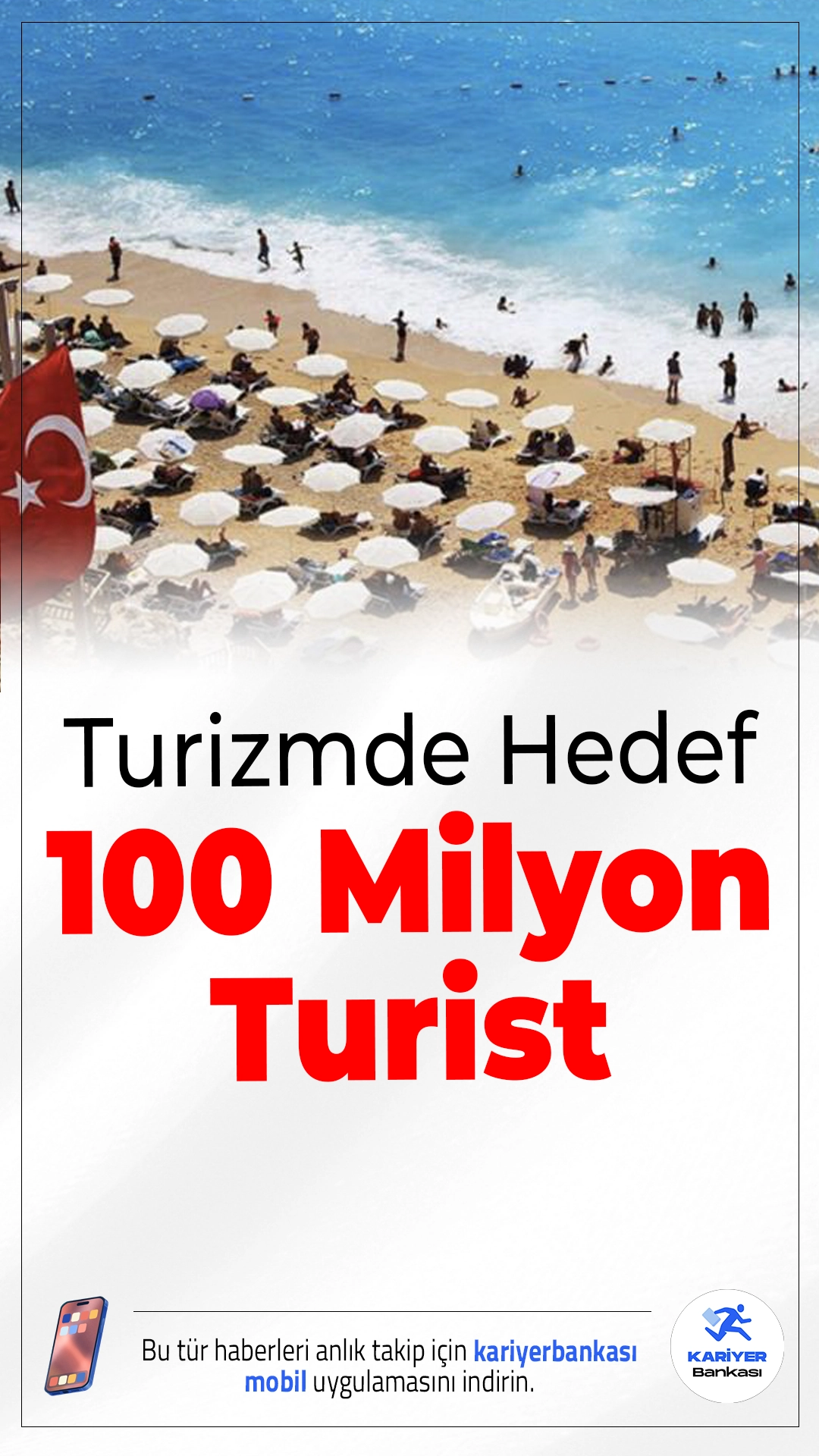 Turizm Sektöründe 2026'da Hedef 100 Milyon Turist.2025 yılını rekorlarla kapatan turizm sektörü, 2026 için vites yükseltti. TÜRSAB Başkanı Firuz Bağlıkaya, sektörün yeni hedefini “100 milyon turist ve 100 milyar dolar gelir” olarak açıkladı.