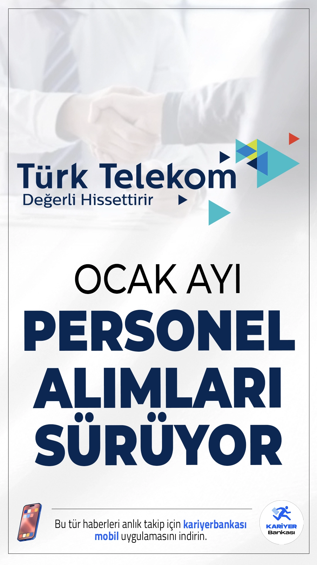 Türk Telekom Ocak 2026 Personel Alımları Sürüyor.Türk Telekom, 2026 yılı itibariyle birçok farklı şehirde ve uzmanlık alanında çok sayıda yeni personel alımı gerçekleştireceğini duyurdu. Hem teknik hem de idari kadrolarda yapılacak alımlar ile şirket, insan kaynağını güçlendirmeyi hedefliyor. Başvuru sayfası ve alım yapılacak pozisyonlara dair detaylar haberimizde.