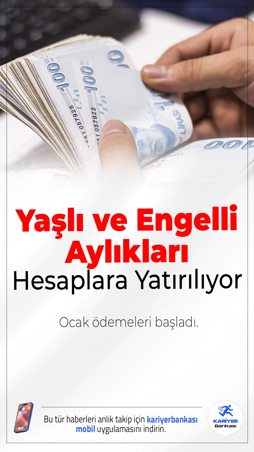 Yaşlı ve Engelli Aylıkları Hesaplara Yatırılıyor.Aile ve Sosyal Hizmetler Bakanı Mahinur Özdemir Göktaş, Ocak 2026 dönemine ait yaşlı ve engelli aylıklarının ödemelerine başlandığını duyurdu. Bakanlık, toplam 7,11 milyar TL tutarındaki destek ödemesini vatandaşların hesaplarına yatırmaya başladı.
