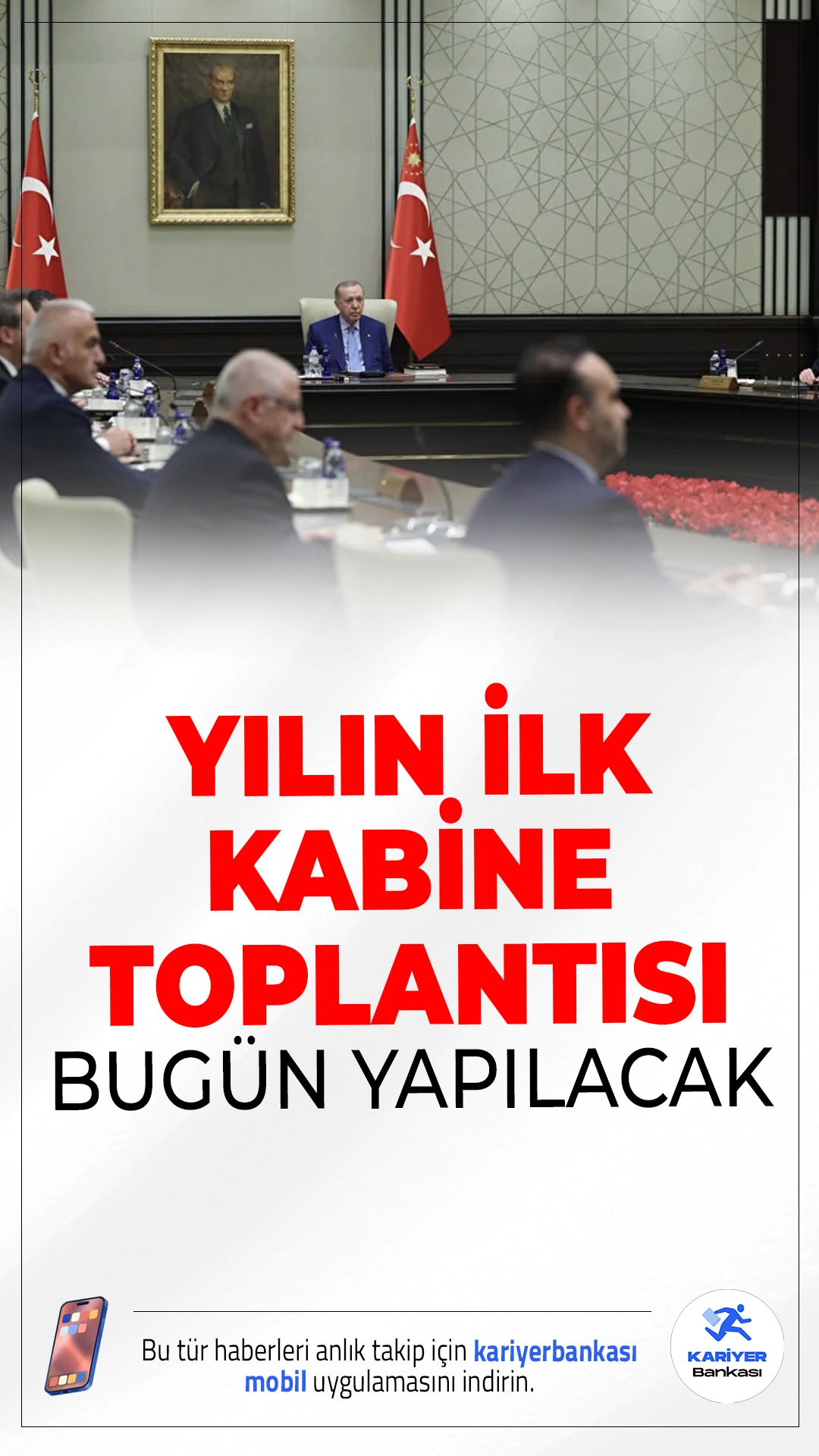Yeni Yılın İlk Kabine Toplantısı Bugün Yapılıyor: Gündem Yoğun.Cumhurbaşkanı Erdoğan başkanlığında toplanacak Kabine’de, Terörsüz Türkiye hedefinden dış politikaya, enflasyonla mücadeleden istihdama kadar birçok kritik konu masaya yatırılacak.