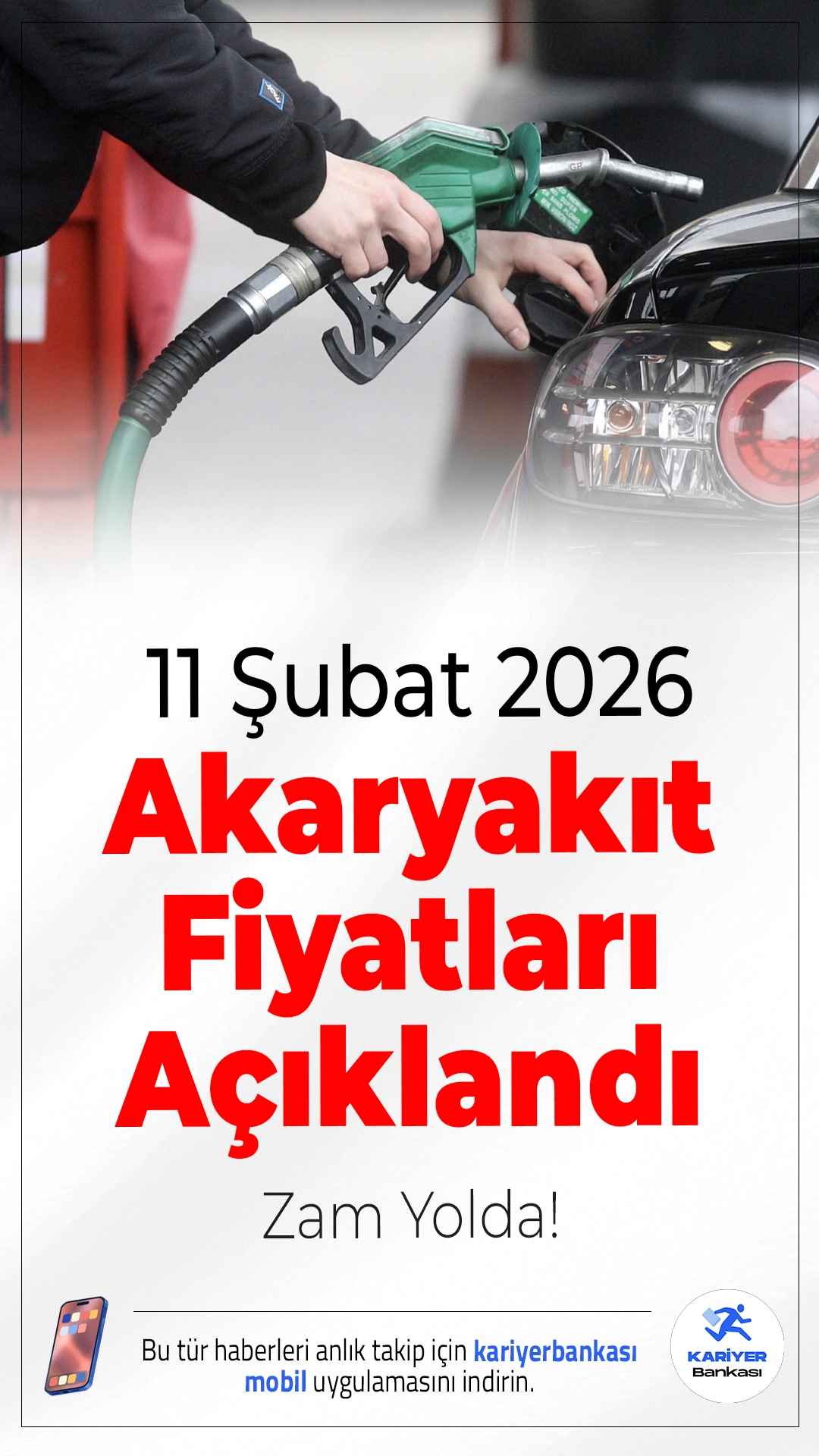 Benzine Zam Yolda: 11 Şubat 2026 Güncel Akaryakıt Fiyatları Açıklandı.Akaryakıt fiyatlarında zam dalgası devam ediyor. 12 Şubat Perşembe gününden itibaren benzine 1,55 TL zam beklenirken, güncel benzin, motorin ve LPG fiyatları da belli oldu. İşte il il detaylar…