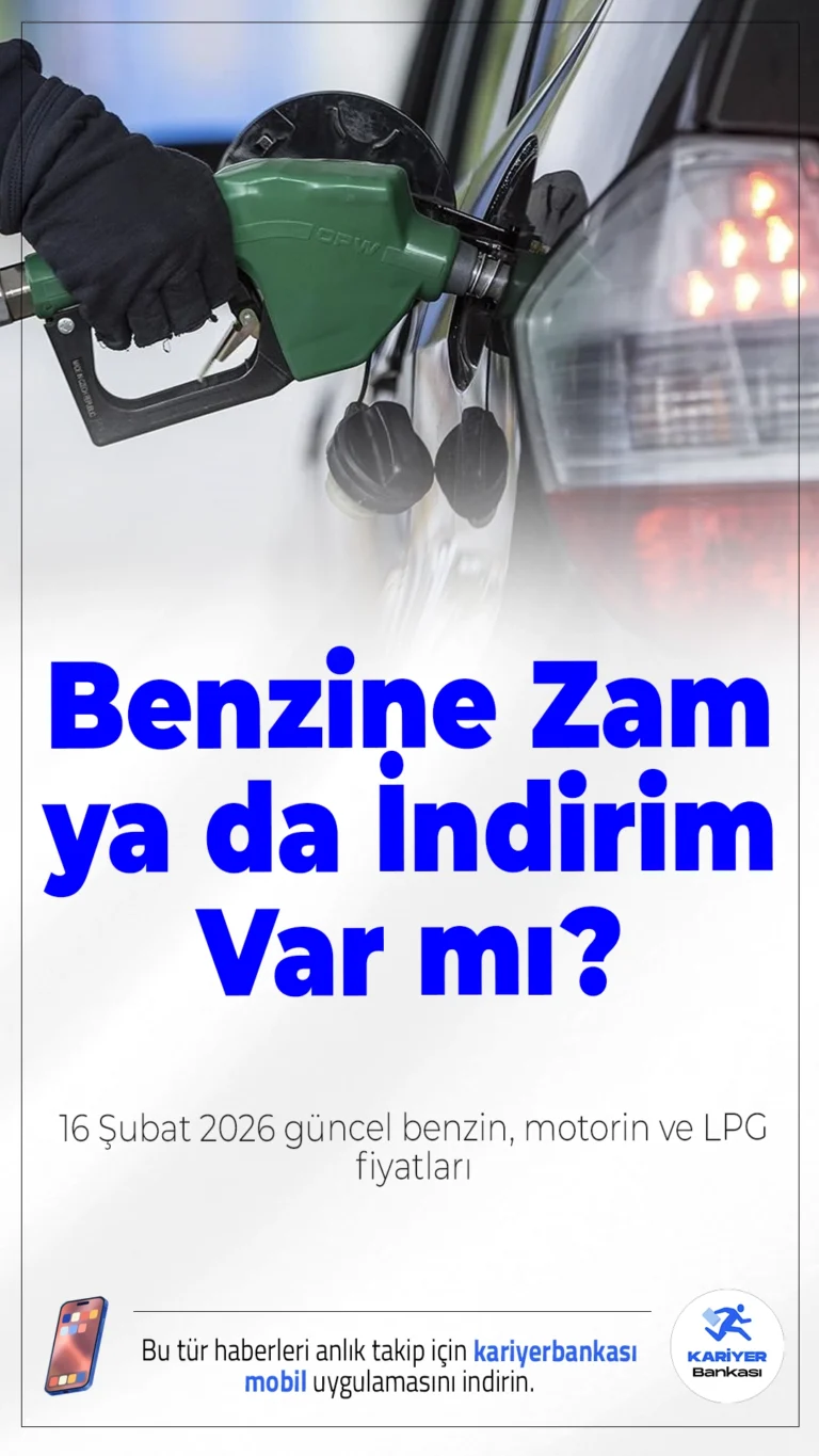 Benzine Zam ya da İndirim Var mı? 16 Şubat 2026 Güncel Benzin, Motorin ve LPG Fiyatları.16 Şubat 2026 itibarıyla benzin, motorin ve LPG fiyatları netleşti. İstanbul, Ankara ve İzmir’de litre fiyatları ve zam/indirim durumu haberimizde.
