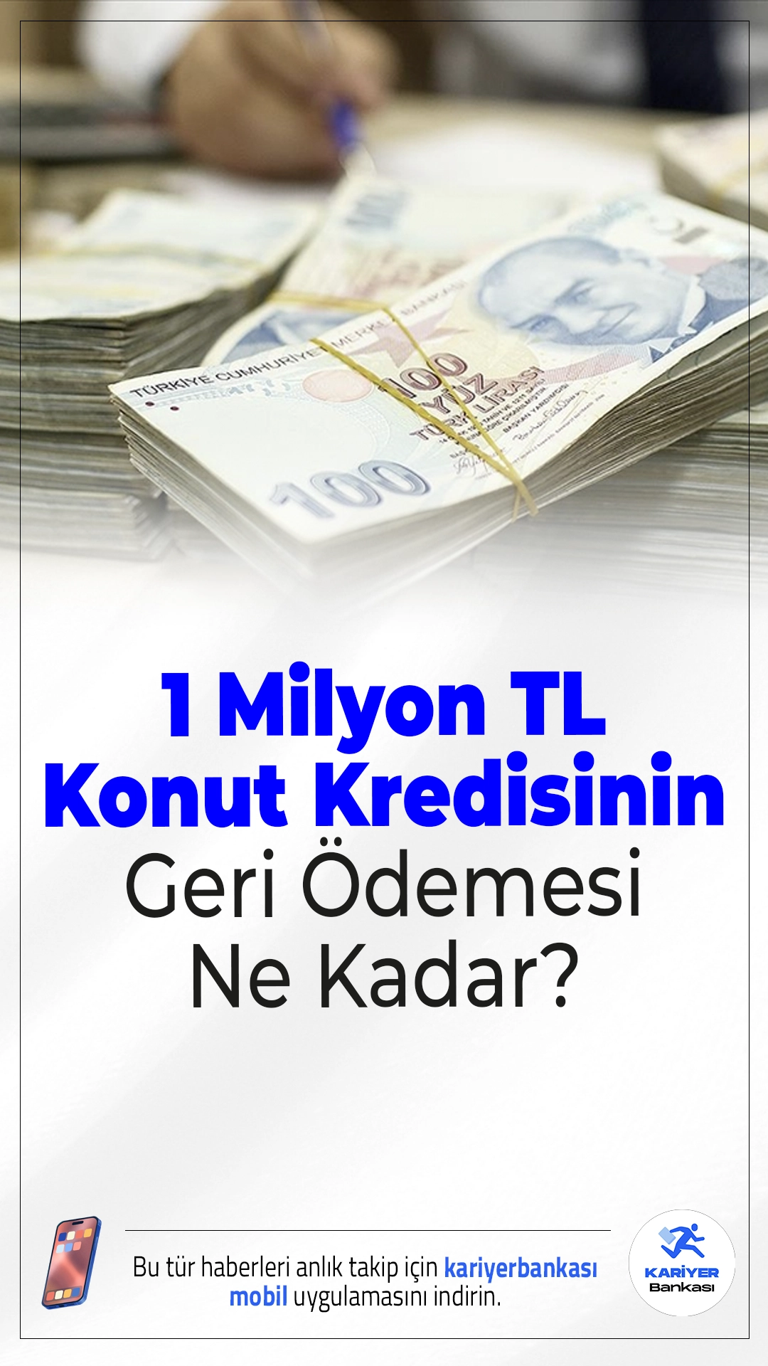 1.000.000 TL Konut Kredisinin Geri Ödemesi Hesaplandı.Gayrimenkul piyasasında hareketlilik sürerken, ev sahibi olmak isteyen vatandaşlar için kredi maliyetleri kritik seviyelerde seyrediyor. Güncel banka verilerine göre, 120 ay (10 yıl) vadeli 1.000.000 TL konut kredisi kullanan bir tüketicinin aylık taksiti en düşük 26.273 TL olarak hesaplandı.