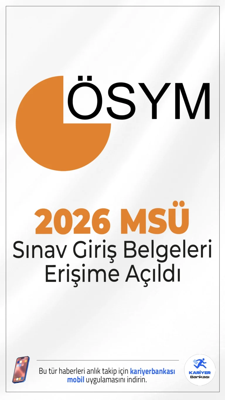 2026 MSÜ Sınav Giriş Belgeleri Erişime Açıldı.ÖSYM sayfasından yayımlanan duyuruda, 1 Mart 2026 tarihinde uygulanacak 2026 Millî Savunma Üniversitesi Askerî Öğrenci Aday Belirleme Sınavı’na (2026-MSÜ) başvuran adayların, sınava girecekleri bina/salonlara atanma işlemlerinin tamamlandığı aktarıldı.
