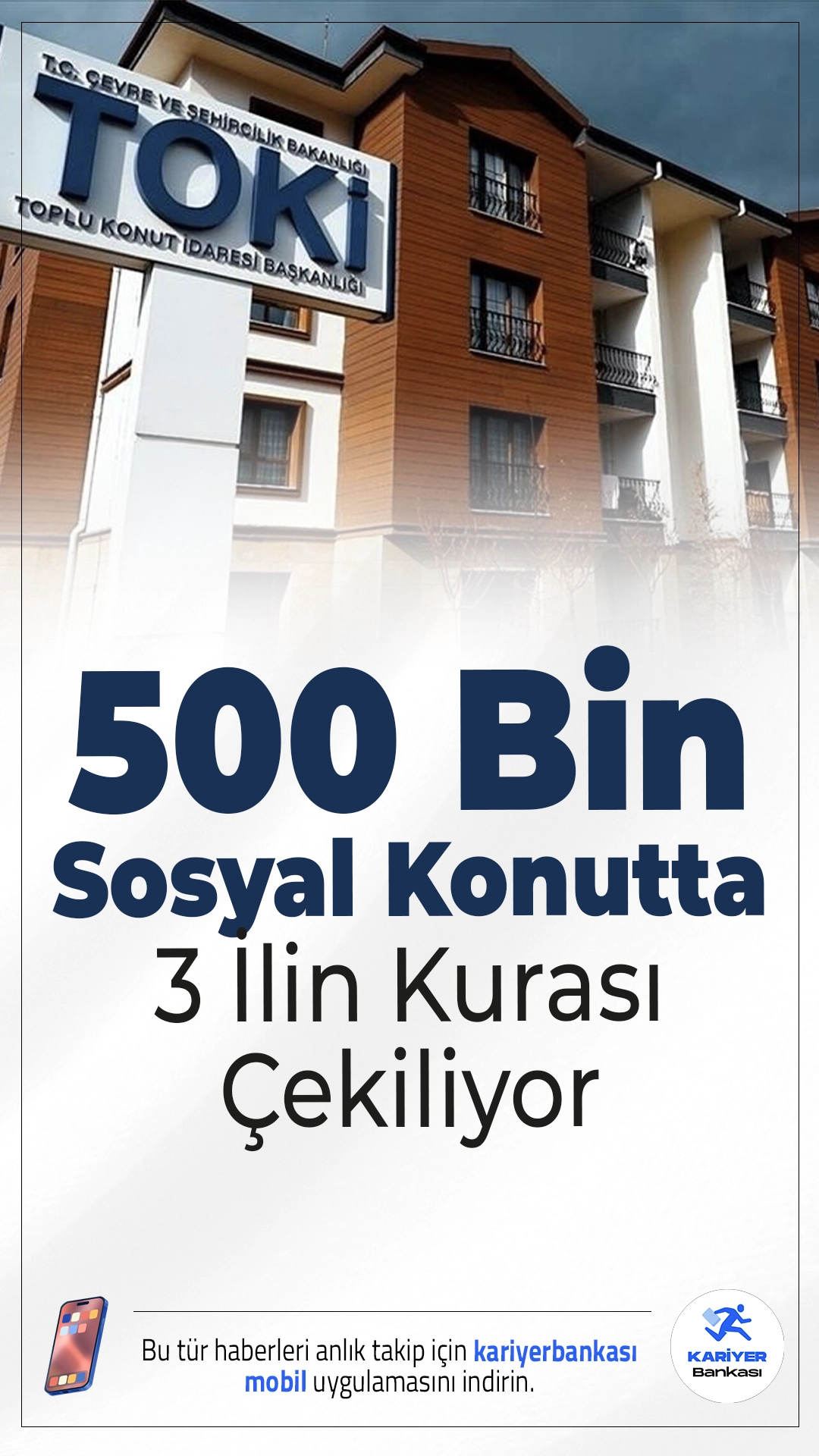 500 Bin Sosyal Konutta Adana, Çanakkale ve Gaziantep'te Kuralar Çekilecek.TOKİ ve Bakanlık koordinasyonunda yürütülen 500 bin sosyal konut projesinde Adana, Çanakkale ve Gaziantep’te hak sahipleri kura ile belirleniyor.