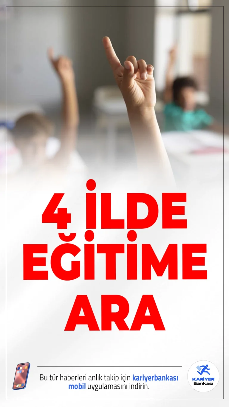 4 İlde 6 Şubat'ta Eğitime Ara Verilecek.6 Şubat 2023'te meydana gelen Kahramanmaraş merkezli depremin 3. yıl dönümünde Adıyaman, Osmaniye, Kahramanmaraş ve Gaziantep'te düzenlenecek anma programları ve mezarlık ziyaretleri dolayısıyla eğitime bir günlük ara verilecek.