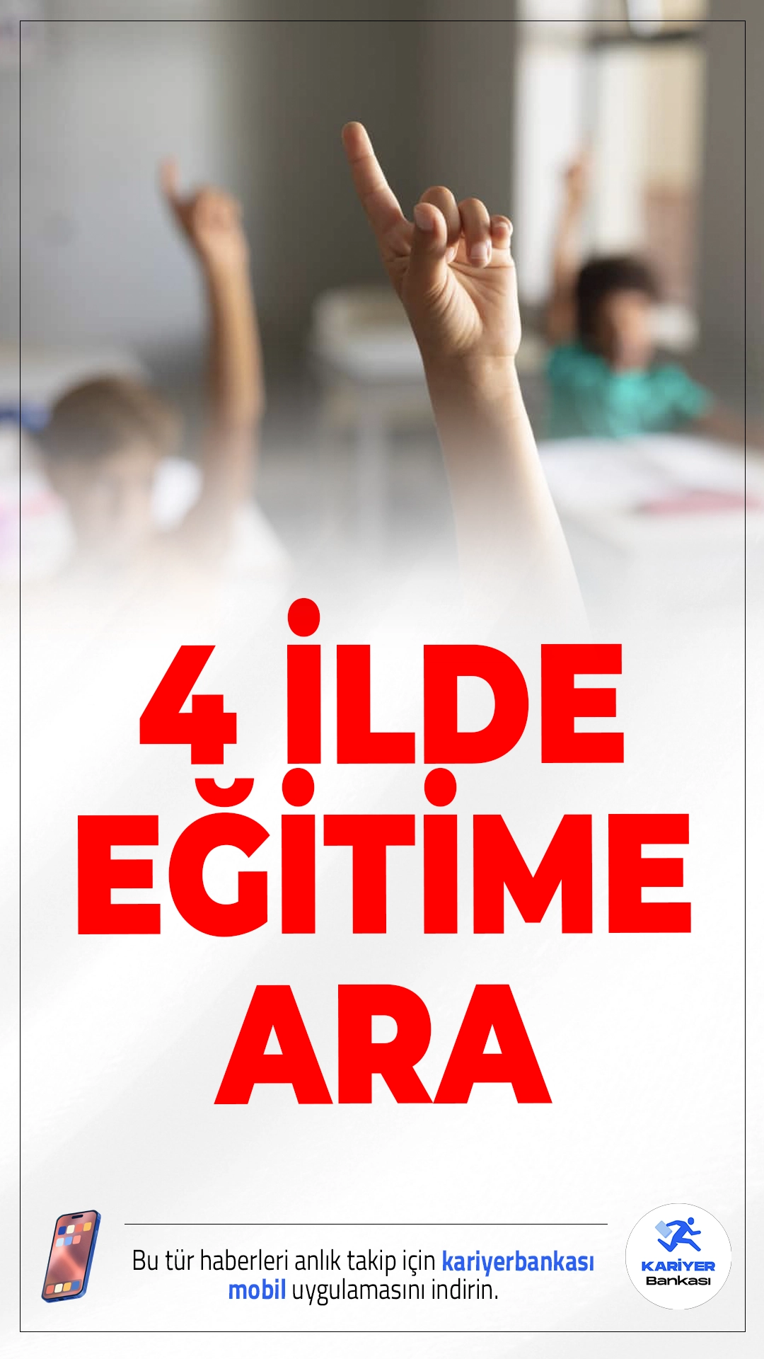 4 İlde 6 Şubat'ta Eğitime Ara Verilecek.6 Şubat 2023'te meydana gelen Kahramanmaraş merkezli depremin 3. yıl dönümünde Adıyaman, Osmaniye, Kahramanmaraş ve Gaziantep'te düzenlenecek anma programları ve mezarlık ziyaretleri dolayısıyla eğitime bir günlük ara verilecek.