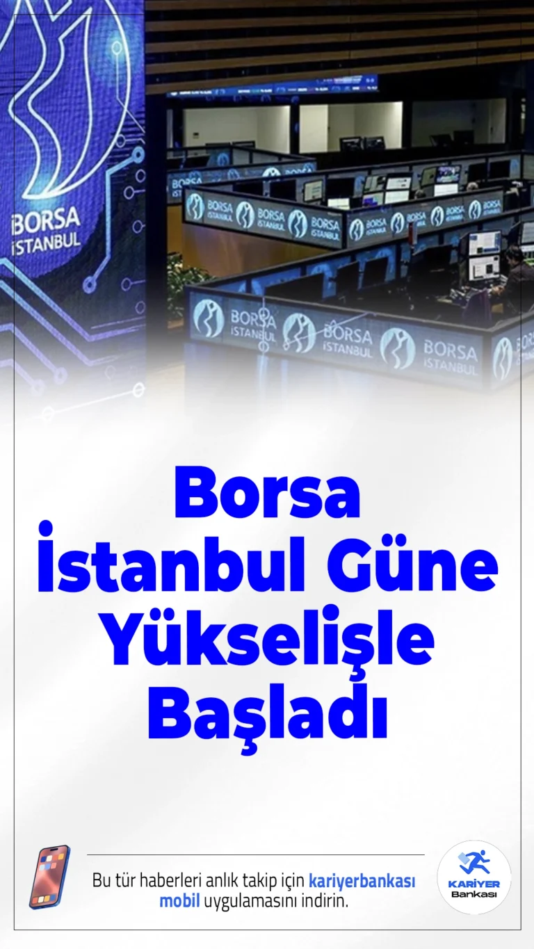 Borsa İstanbul Güne Yükselişle Başladı.Dün düşüşle kapanan Borsa İstanbul'da BIST 100 endeksi, yeni güne %0,77 artışla başladı. Açılışta bankacılık ve holding hisseleri değer kazandı, madencilik sektörü öne çıktı.