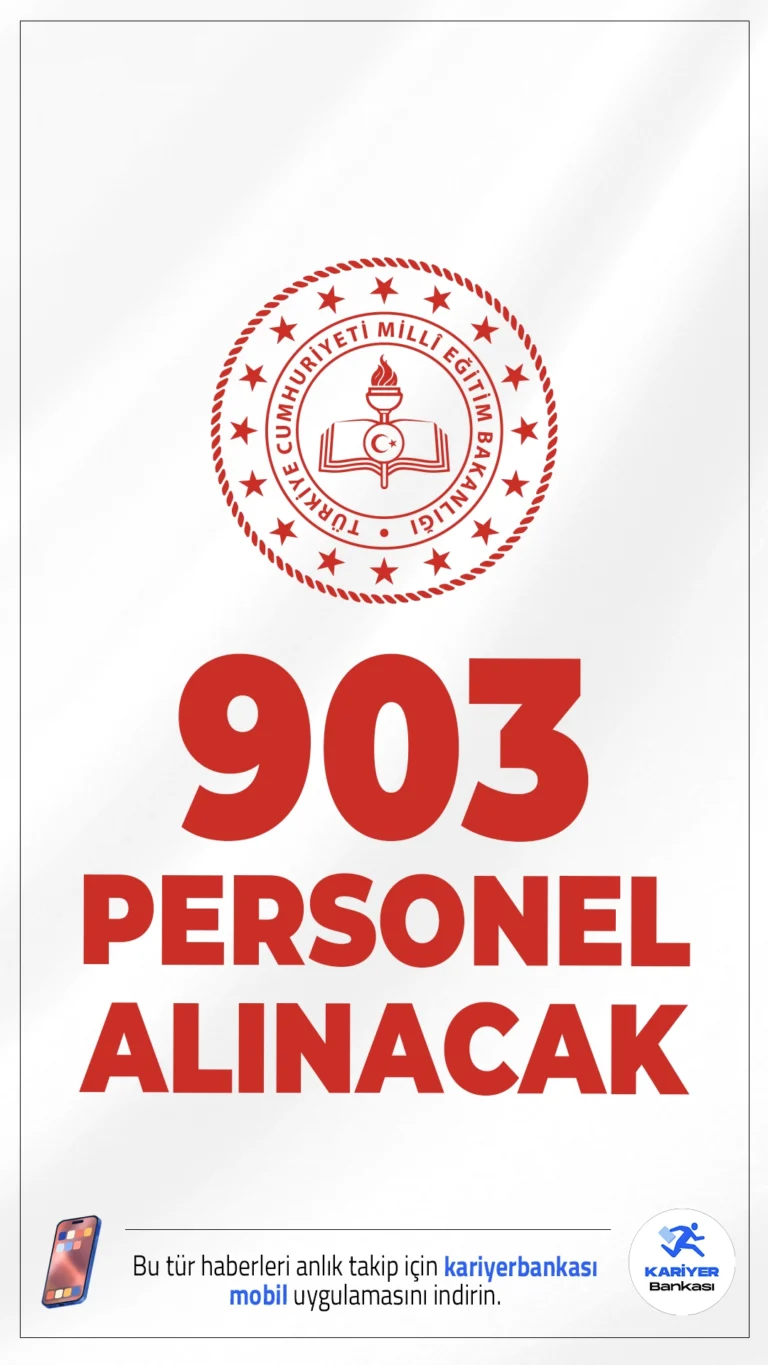 MEB 903 Personel Alımı Yapacak.Milli Eğitim Bakanlığı (MEB), 2026 yılı için personel alım duyurusu yayımladı. Bakanlık bünyesinde faaliyet gösteren Millî Eğitim Akademisi Başkanlığı Eğitim ve Uygulama Merkezlerinde görevlendirilmek üzere toplam 903 sözleşmeli personel alımı yapılacak. Başvuru yapacak adayların belirtilen şartları sağlaması gerekmektedir.Başvuru şartları ve diğer detaylar haberimizde.