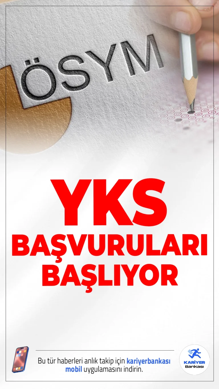 YKS Başvuruları Bugün Başlıyor.Üniversite hayali kuran milyonlarca aday için heyecanlı süreç başlıyor.2026 Yükseköğretim Kurumları Sınavı (YKS) başvuruları, 6 Şubat itibarıyla alınacak.Adaylar, başvurularını ÖSYM’nin resmi internet sitesi veya mobil uygulaması üzerinden, T.C. kimlik numaraları ve şifreleriyle gerçekleştirebilecek. Başvuru süreci, 2 Mart 2026 tarihinde sona erecek.