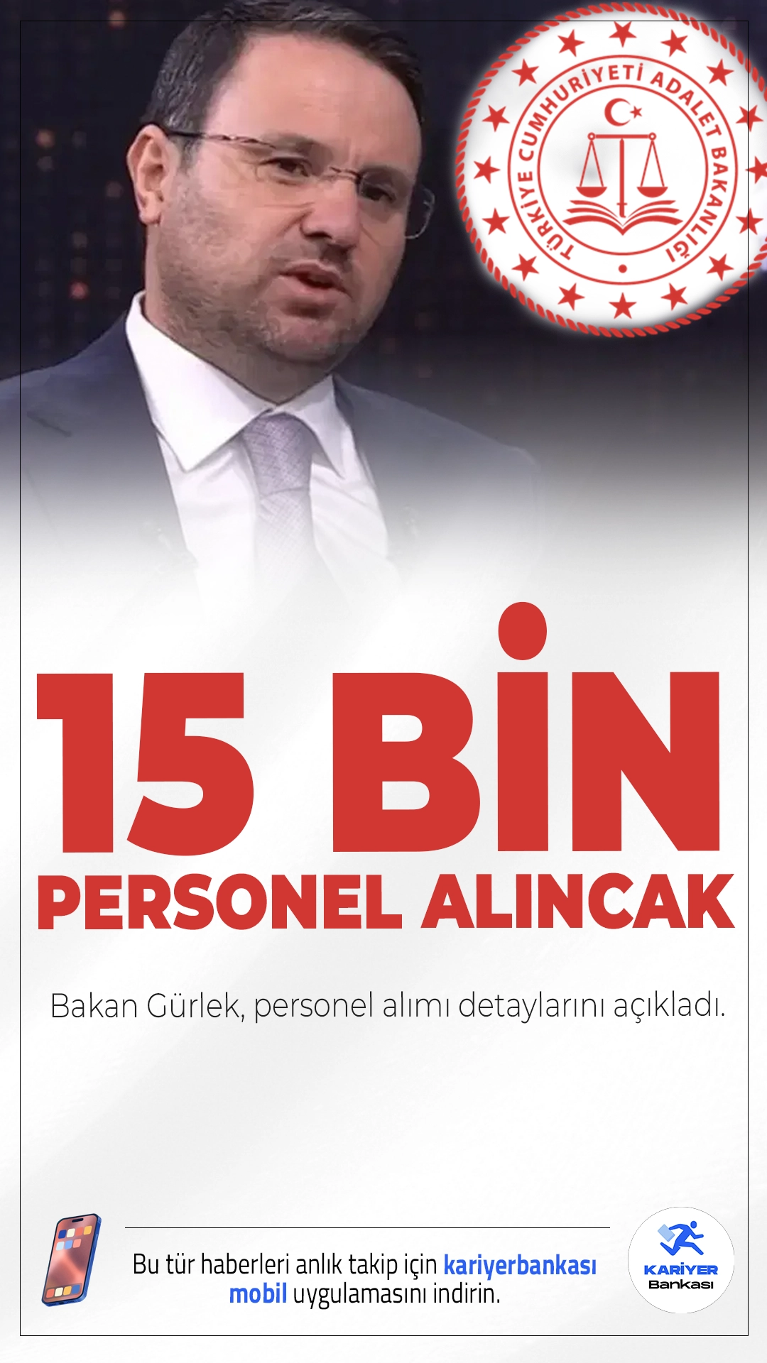 Adalet Bakanlığı 15 Bin Personel Alımı Başvuru Tarihi Netleşiyor.Adalet Bakanlığı 15 bin personel alımı için beklenen açıklama geldi. 81 ilde yapılacak dev personel alımı için başvuru sürecinin kısa süre içinde başlayacağı duyuruldu. En az ortaöğretim mezunu adayların başvuru yapabileceği alım için takvim netleşmeye başladı.