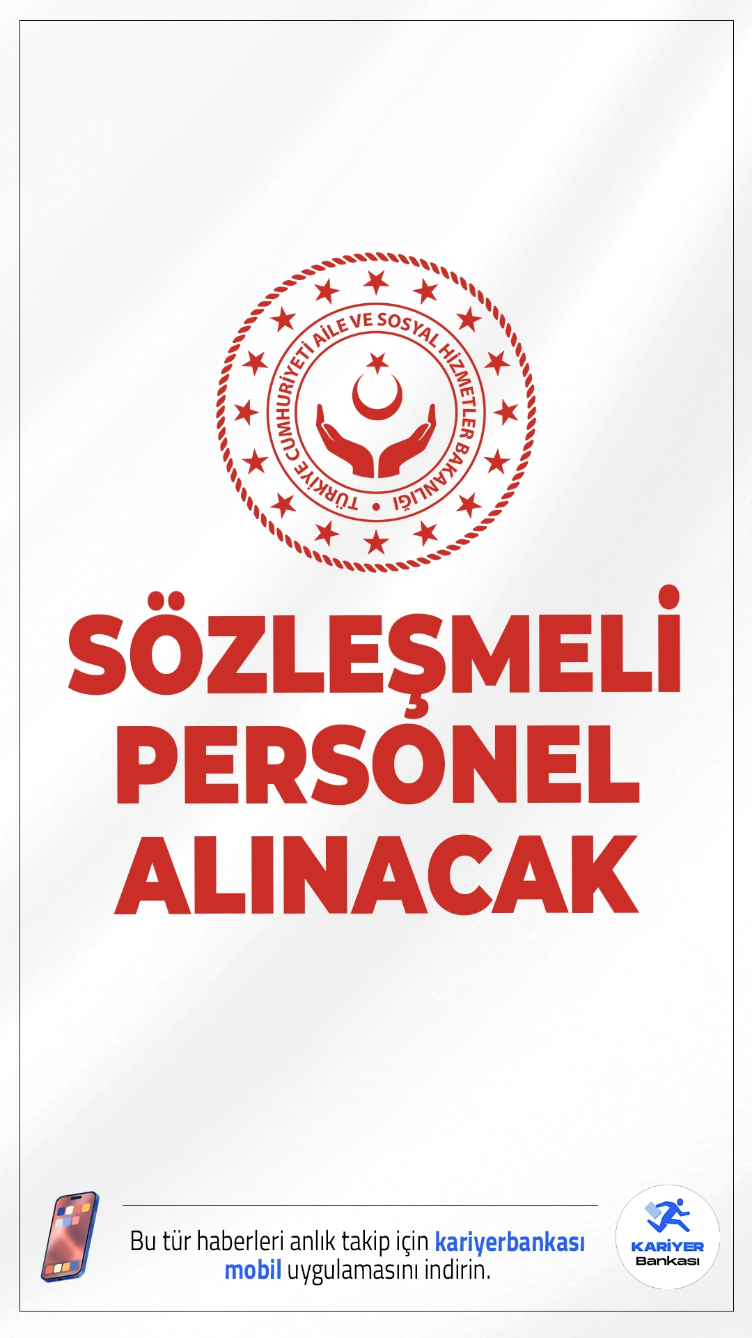 Aile Bakanlığı 24 Personel Alımı Yapacak.Aile ve Sosyal Hizmetler Bakanlığı, merkez teşkilatında görevlendirilmek üzere 24 sözleşmeli personel alımı yapacağını duyurdu. 375 sayılı Kanun Hükmünde Kararname kapsamında yayımlanan ilan doğrultusunda farklı ünvanlarda bilişim uzmanları istihdam edilecek. Başvuru şartları ve diğer detaylar haberimizde.