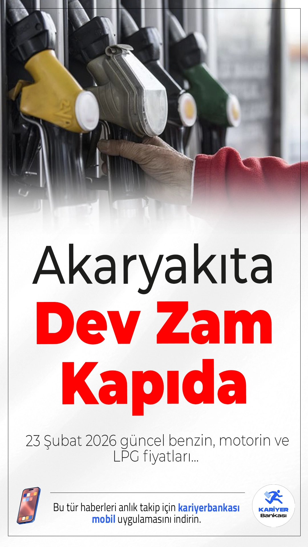 Akaryakıta Dev Zam Kapıda: 23 Şubat 2026 Güncel Benzin, Motorin ve LPG Fiyatları.Brent petrol ve dövizdeki yükseliş akaryakıt fiyatlarını artırıyor. Motorine 2,40 TL zam beklenirken, 23 Şubat 2026 itibarıyla il il güncel fiyatlar belli oldu.