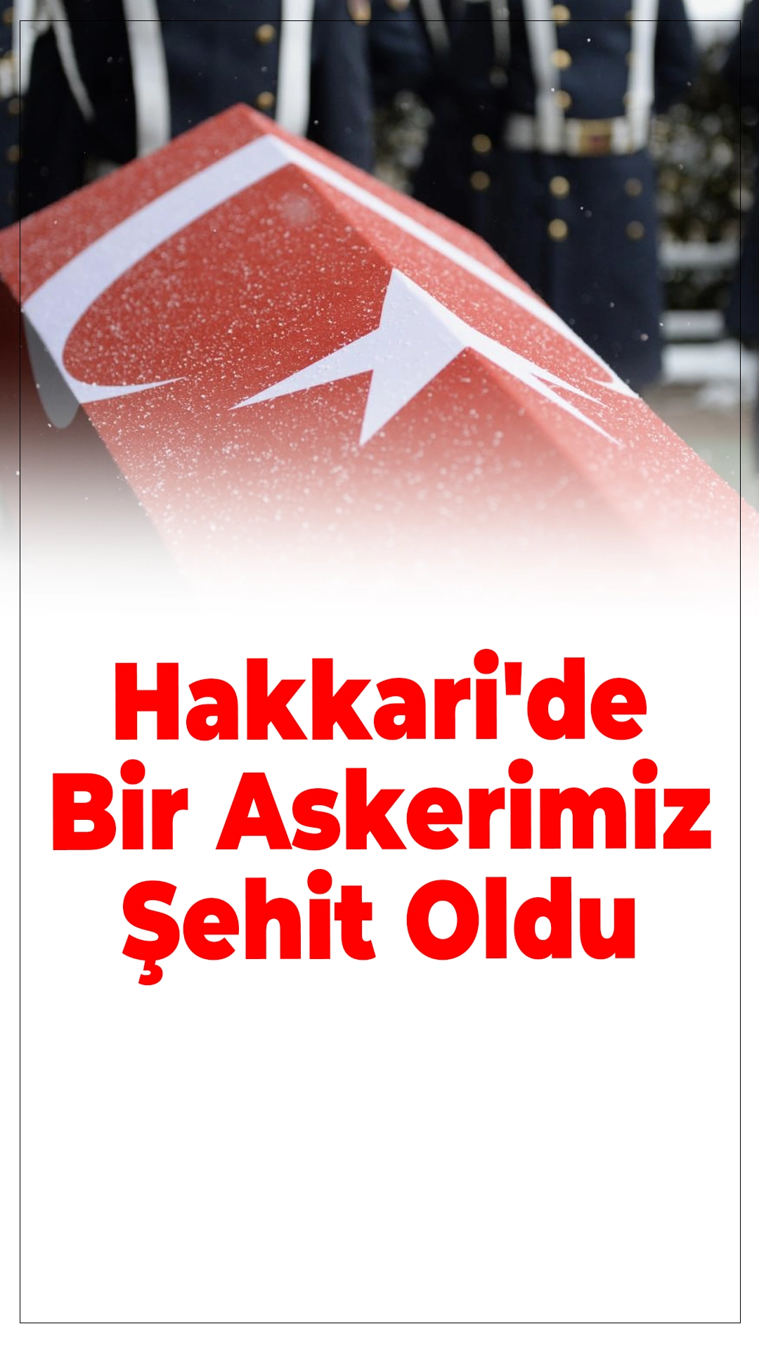 Hakkari'de Bir Askerimiz Şehit Oldu.Hakkari'nin Şemdinli ilçesinde rahatsızlanarak hastaneye kaldırılan Astsubay Talat Okur, tüm müdahalelere rağmen kurtarılamayarak şehit oldu.