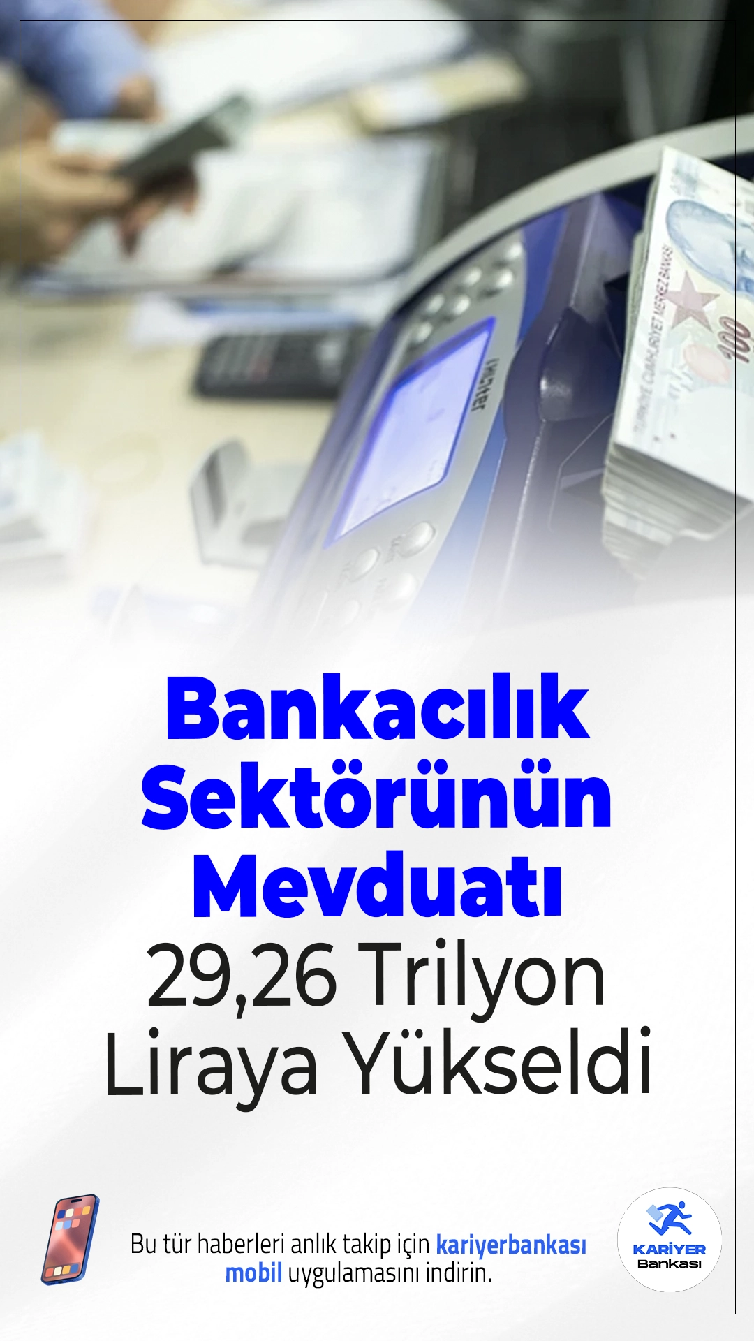 Bankacılık Sektörünün Mevduatı 29,26 Trilyon Liraya Yükseldi.20 Şubat haftasında bankacılık sektörünün toplam mevduatı 171,5 milyar lira artarak 29 trilyon 264 milyar lirayı aştı. TL ve yabancı para mevduatlarda yükseliş görüldü.