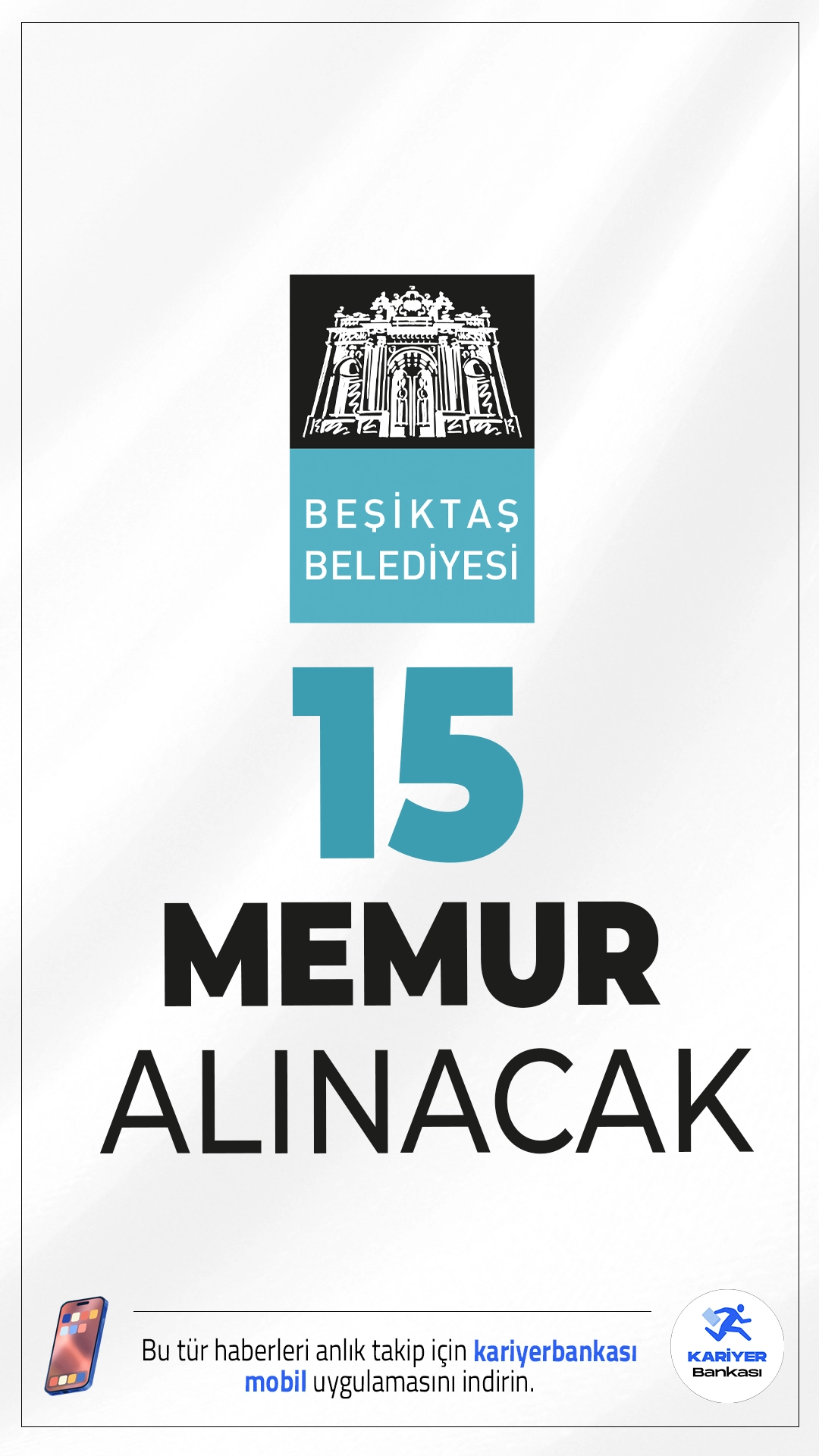 Beşiktaş Belediyesi 15 Memur Alımı Yapacak.İstanbul’da kamu personeli olmak isteyen adaylar için önemli bir ilan yayımlandı. Beşiktaş Belediye Başkanlığı, ilk defa atanmak üzere toplam 15 zabıta memuru alımı gerçekleştireceğini duyurdu. Alımlar, 657 sayılı Devlet Memurları Kanunu kapsamında açıktan atama yoluyla yapılacak. Detaylar ilanın yer aldığı resmi dokümanda açıkça belirtilirken, başvuru şartları ve sınav süreci de netleşti .