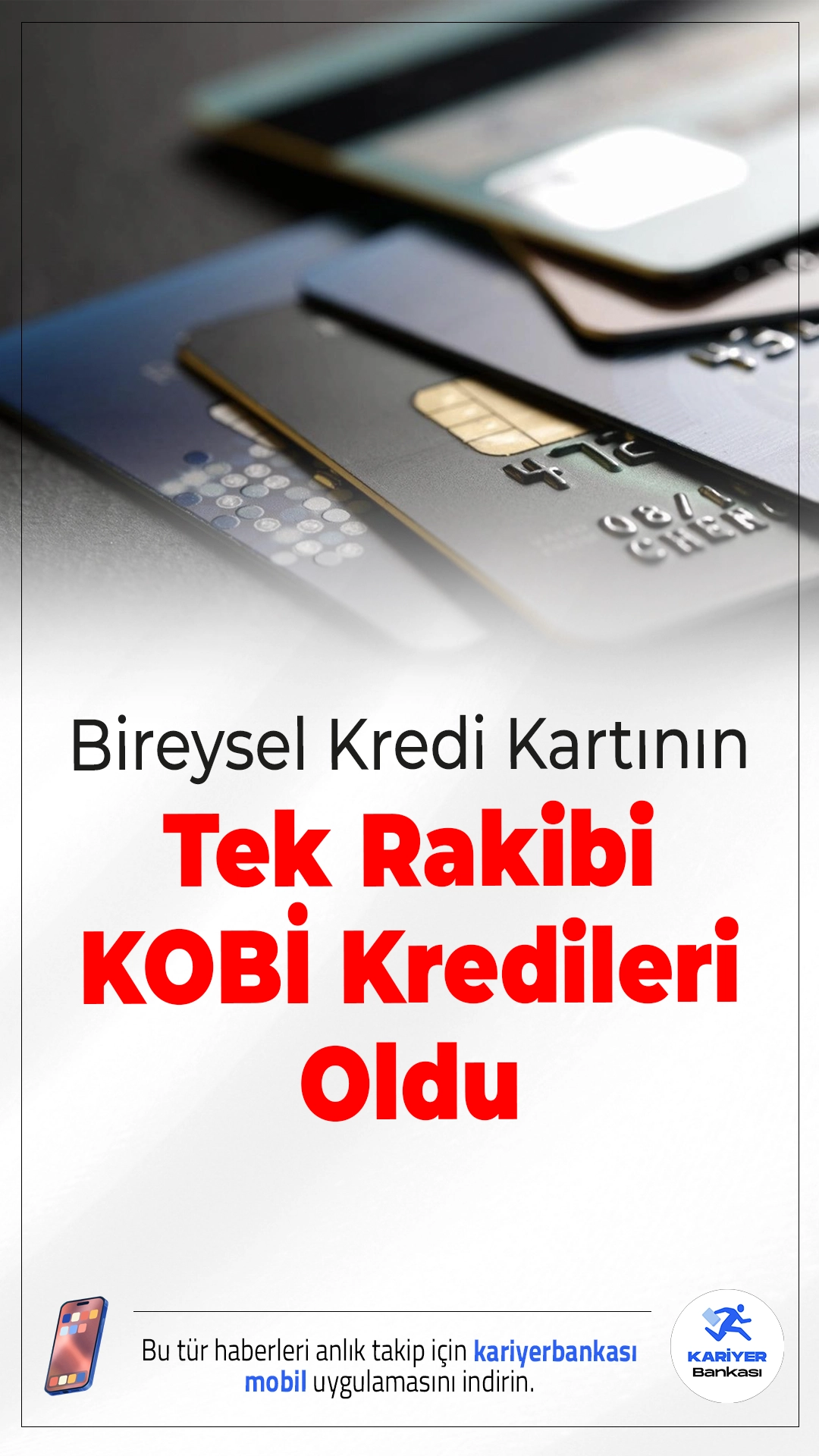 Bireysel Kredi Kartının Tek Rakibi KOBİ Kredileri Oldu.Enflasyonla mücadele kapsamında uygulanan sıkı para politikası ve kredi büyümesine yönelik sınırlamalar devam ederken, bireysel kredi kartı kullanımı hız kesmiyor. Bankacılık Düzenleme ve Denetleme Kurumu (BDDK) verilerine göre 13 Şubat itibarıyla bireysel kredi kartı bakiyesi 2,91 trilyon liraya çıktı. Bu tutar, 3,02 trilyon liralık tüketici kredilerine oldukça yaklaşırken 2,61 trilyon liralık taksitli ticari kredileri geride bıraktı.