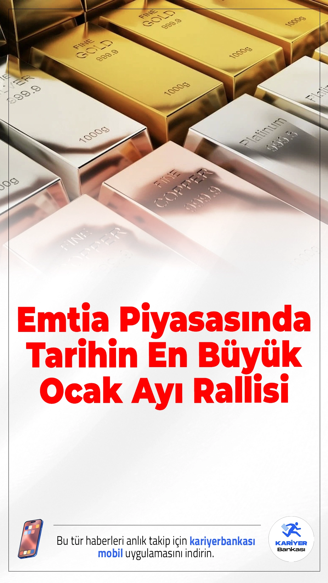 Emtia Piyasasında Tarihin En Büyük Ocak Ayı Rallisi: Altın, Gümüş, Bakır ve Enerji Zirvede!Emtia piyasası, 2026 yılının ocak ayında tarihin en büyük ocak rallisine sahne oldu. Faiz indirimi beklentileri, küresel toparlanma umudu, jeopolitik gerilimler ve arz endişeleriyle birlikte yatırımcıların güvenli limanlara yönelmesi, altın, gümüş ve platin gibi değerli metallerin rekor seviyelere ulaşmasına yol açtı.