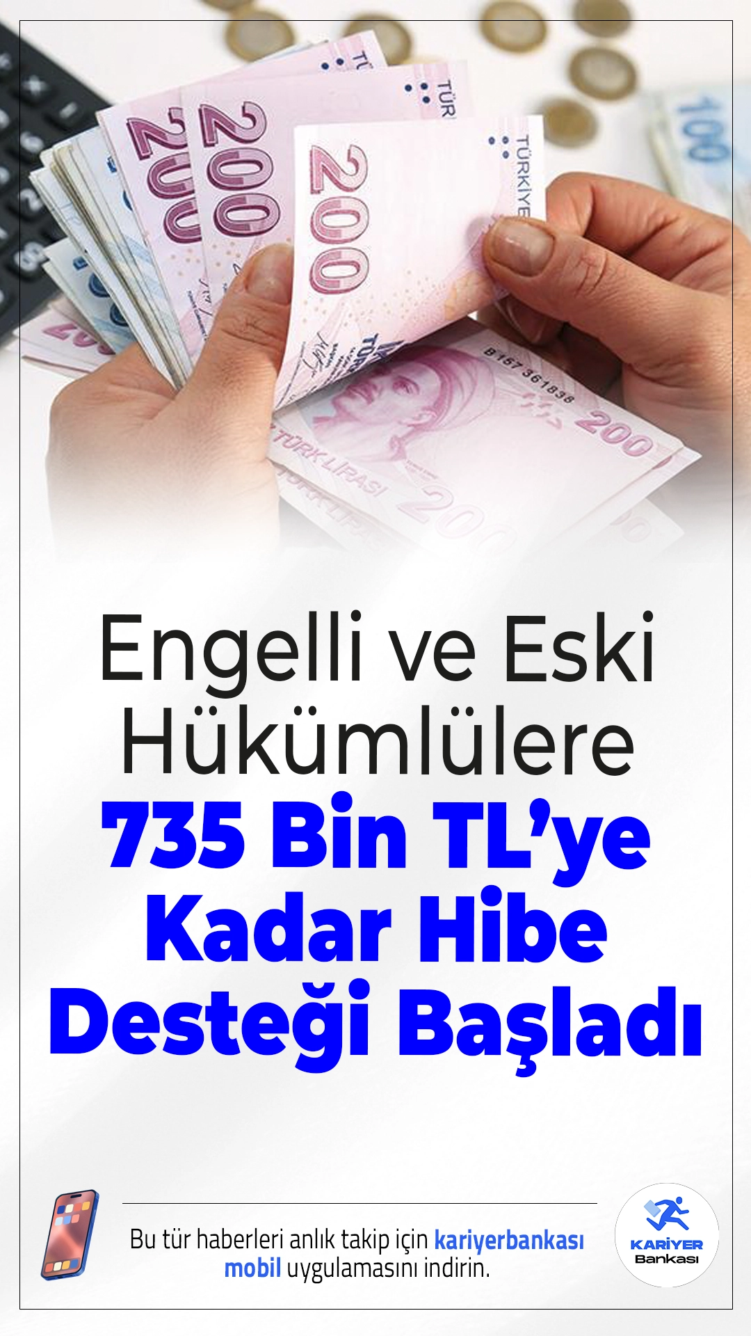 Engelli ve Eski Hükümlülere 735 Bin TL’ye Kadar Hibe Desteği Başladı.Çalışma ve Sosyal Güvenlik Bakanlığı, 2026 yılı 2. dönem hibe başvurularını başlattı. Engelli ve eski hükümlülere yüksek tutarlı destek verilecek.