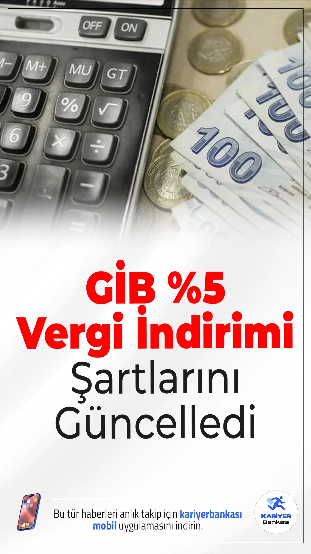 GİB, Yüzde 5 Vergi İndirimi Şartlarını Güncelledi.Gelir İdaresi Başkanlığı (GİB), Gelir Vergisi Kanunu’nun mükerrer 121’inci maddesi kapsamında uygulanan yüzde 5 vergi indirimi düzenlemesine ilişkin bilgilendirme broşürünü güncelledi. Vergiye uyumlu mükelleflere sağlanan bu teşvik, hem gelir vergisi hem de kurumlar vergisi mükelleflerini yakından ilgilendiriyor.