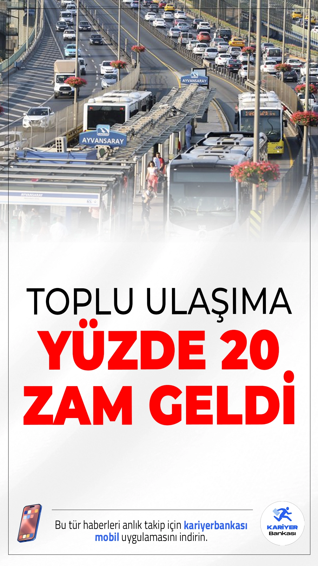 Toplu Ulaşıma Yüzde 20 Zam! Yeni Tarifeler 16 Şubat’ta Başlıyor.İBB Meclisi’nde kabul edilen kararla İstanbul’da toplu ulaşım, taksi ve servis ücretlerine yüzde 20 zam yapıldı.