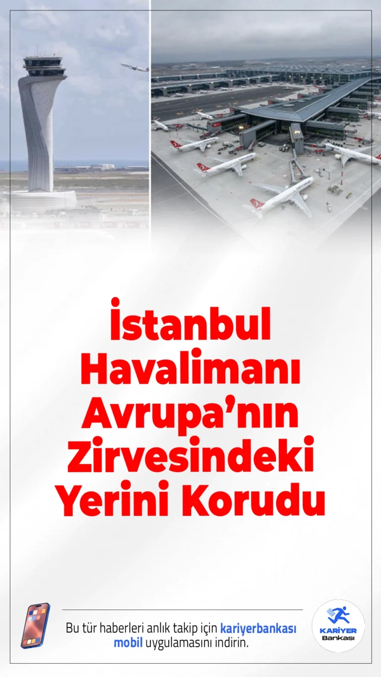 İstanbul Havalimanı Avrupa’nın Zirvesindeki Yerini Korudu.EUROCONTROL 2025 raporuna göre İstanbul Havalimanı, günlük ortalama 1491 uçuşla Avrupa’da 4’üncü kez lider oldu.
