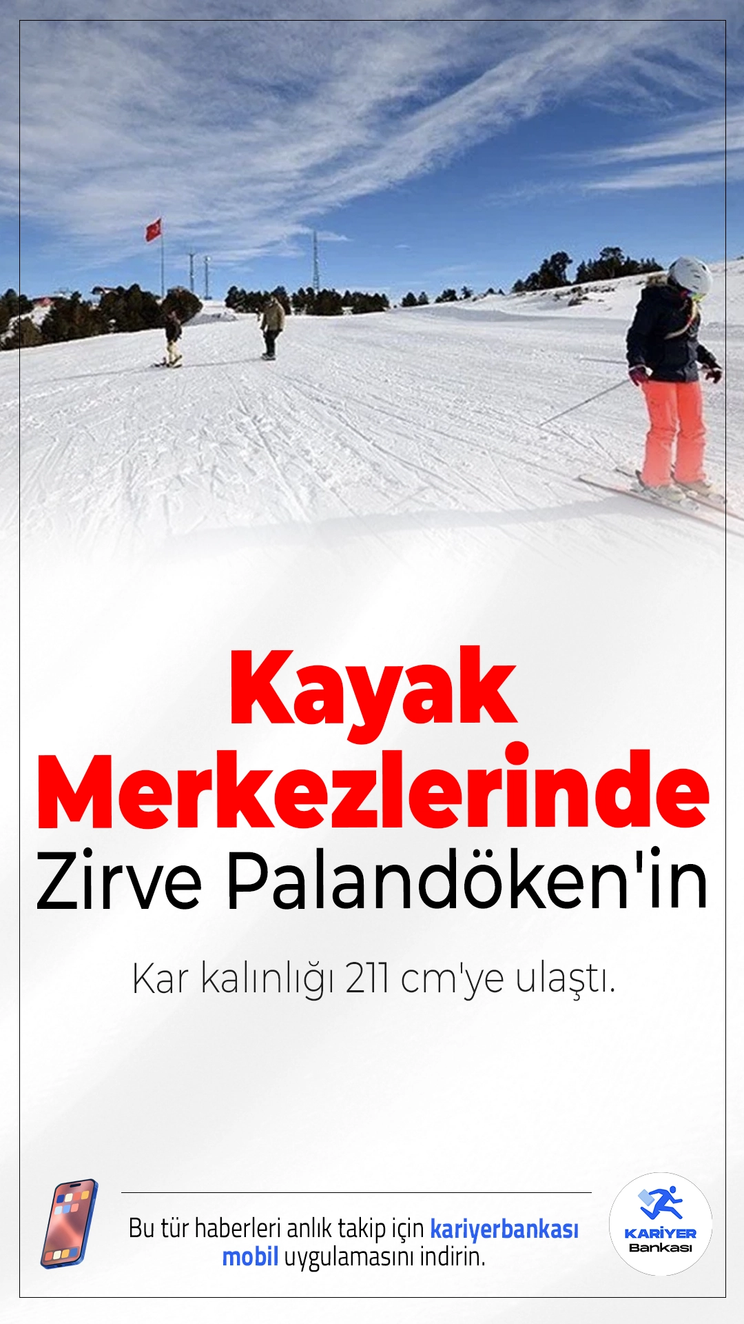 Kayak Merkezlerinde Zirve Palandöken'in: Kar Kalınlığı 211 cm'ye Ulaştı.Kış turizminin gözde adreslerinde kar kalınlıkları belli oldu. Meteoroloji Genel Müdürlüğü verilerine göre Türkiye genelindeki kayak merkezleri arasında en fazla kar kalınlığı Erzurum Palandöken’de ölçüldü. Zirvedeki kar kalınlığı tam 211 cm!