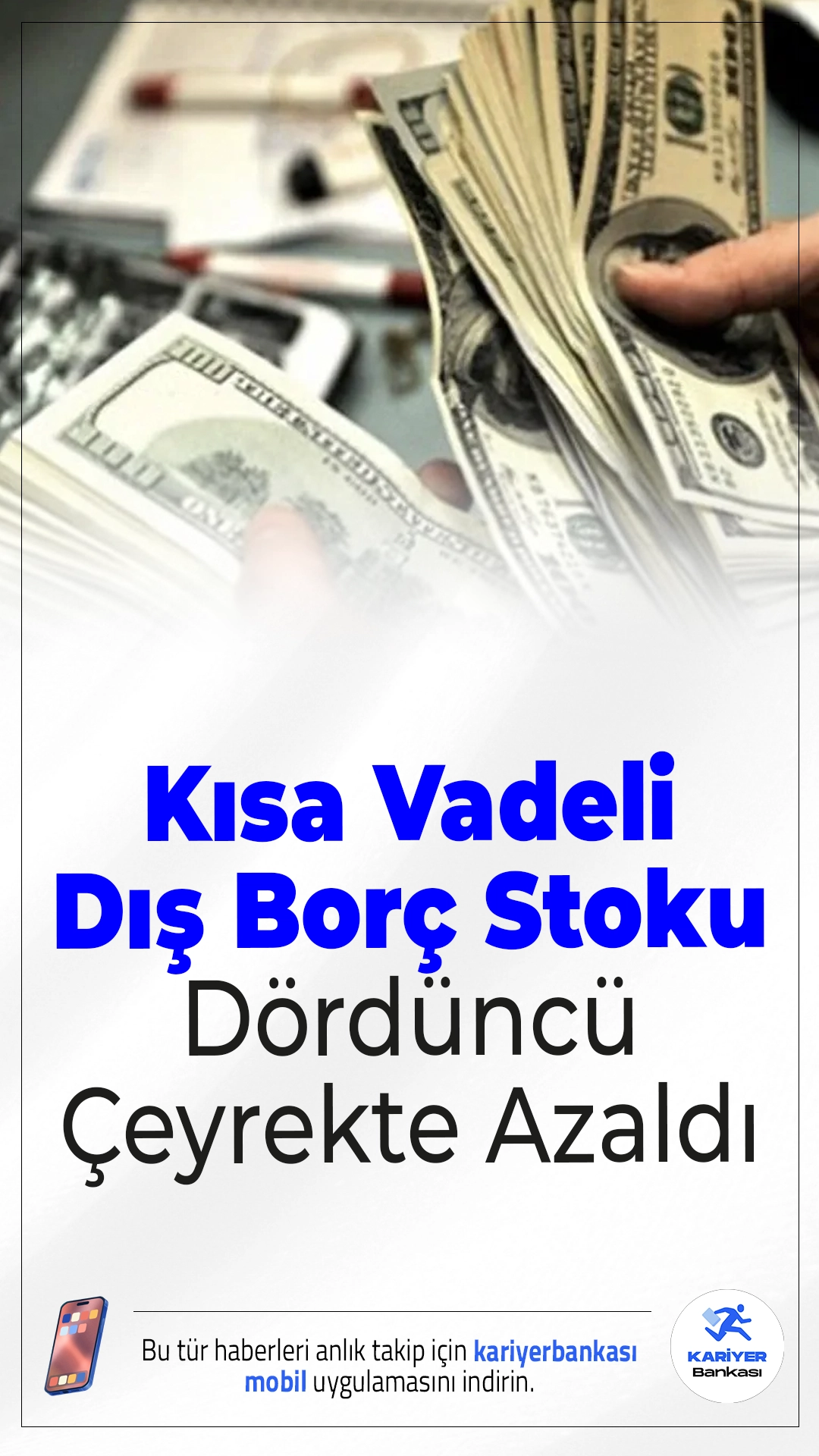 Kısa Vadeli Dış Borç Stoku Dördüncü Çeyrekte Azaldı.Kısa vadeli dış borç stoku 2025’in son çeyreğinde yüzde 0,3 gerileyerek 165,7 milyar dolara indi. Banka borçlarında düşüş görülürken, ticari kredi yükümlülükleri arttı.