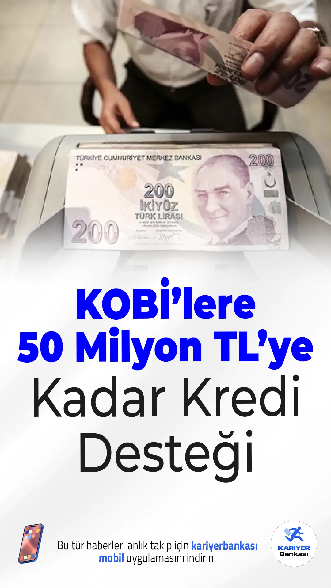 KOBİ’lere 50 Milyon Liraya Kadar Kredi Desteği Geliyor.Sanayi ve Teknoloji Bakanı Mehmet Fatih Kacır, imalat sanayine yönelik yeni finansman programı kapsamında işletmelere 50 milyon liraya kadar kredi imkânı sağlanacağını açıkladı.