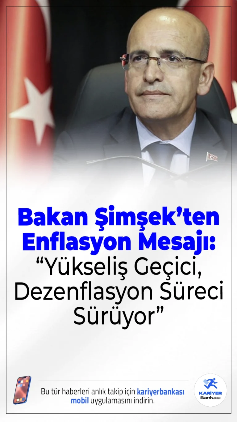 Bakan Şimşek’ten Enflasyon Mesajı: “Yükseliş Geçici, Dezenflasyon Süreci Sürüyor”.Hazine ve Maliye Bakanı Mehmet Şimşek, Ocak 2026 enflasyon verisini değerlendirdi. Gıda fiyatlarında yaşanan artışa rağmen yıllık enflasyondaki düşüşe dikkat çeken Şimşek, dezenflasyon politikasına kararlılıkla devam edeceklerini vurguladı.