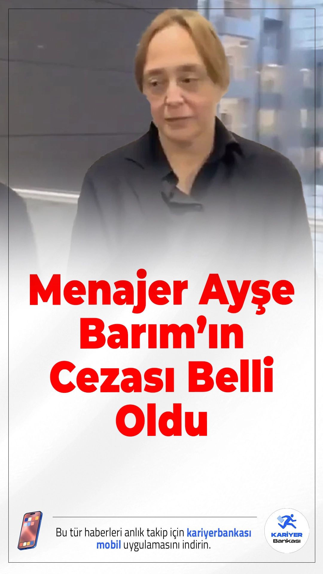 Menajer Ayşe Barım’a 12 Yıl 6 Ay Hapis Cezası.İstanbul 26. Ağır Ceza Mahkemesi, oyuncu menajeri Ayşe Barım’ı “Türkiye Cumhuriyeti Hükümeti'ni ortadan kaldırmaya teşebbüse yardım” suçlamasıyla 12 yıl 6 ay hapis cezasına çarptırdı. Mahkeme, Barım’ın yurt dışı çıkış yasağının devamına da karar verdi.