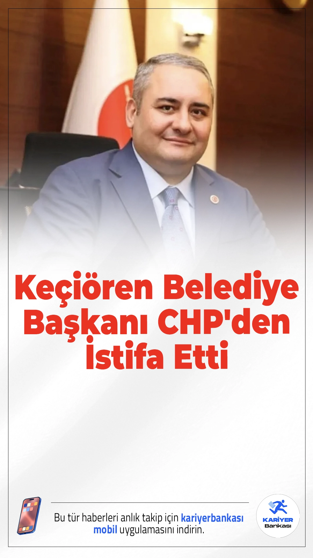 Keçiören Belediye Başkanı Mesut Özarslan CHP’den İstifa Etti.31 Mart 2024 seçimlerinde CHP’den Keçiören Belediye Başkanı seçilen Mesut Özarslan, partisinden istifa ettiğini duyurdu. Özarslan, CHP Genel Başkanı Özgür Özel’in kendisine hakaret ve tehdit içeren mesajlar gönderdiğinibelirtti.