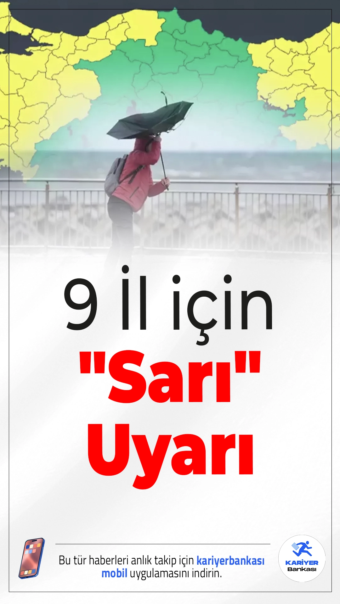 9 İl İçin “Sarı” Uyarı: Fırtına Bekleniyor.Batı bölgelerinde etkili olması beklenen kuvvetli rüzgar nedeniyle 9 il için sarı kodlu meteorolojik uyarı yapıldı, ulaşım ve günlük yaşamda aksamalara karşı dikkat çağrısı geldi.
